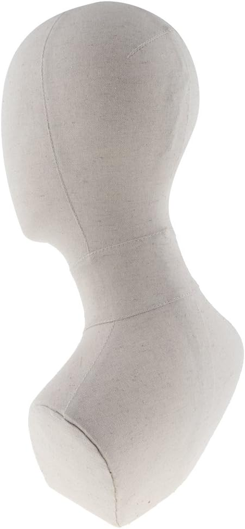 B Baosity Canvas Block Cork Head Model, Hair Wig Hairpiece Making Display Stand, Mannequin Manikin Head with Shoulder Bust image number 2