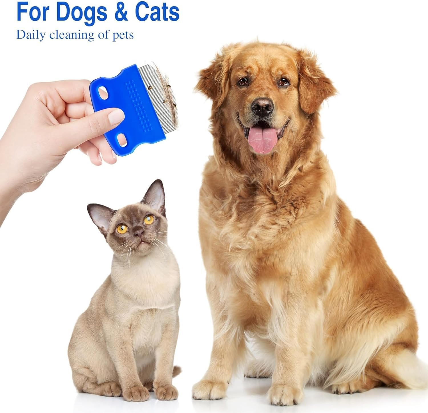 2 Pack Professional Eye Comb for Pets,Stainless Steel Tear Stain Remover for Cats & Dogs,Flea Lice Comb,Gentle Round-Head Grooming Tool,Precisely Removes Stains, Dirt and Debris from the Eye Area image number 5