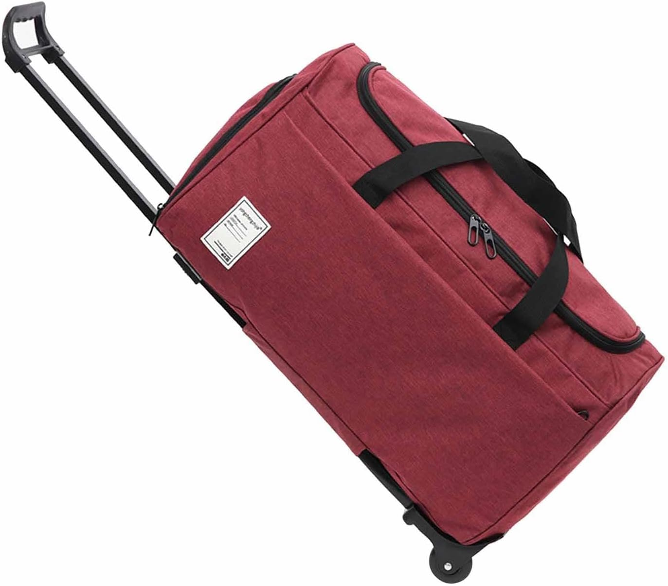 Baotyjie Rolling Duffel Bag Travel Bag Portable for Men Women Storage Camping Suitcase Waterproof Oxford Cloth Travel Luggage Foldable, Red - Red image number 5