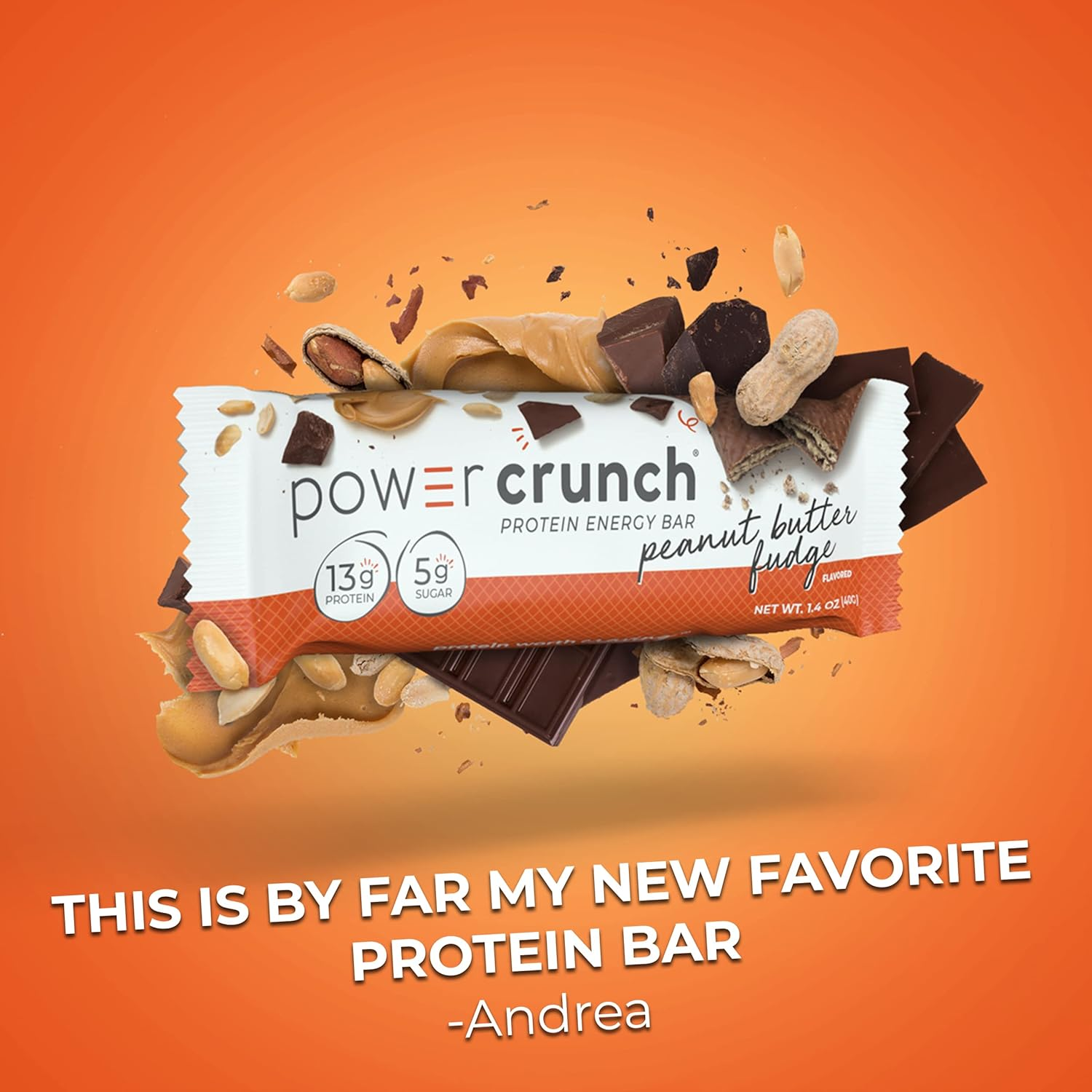 Power Crunch Protein Energy, Peanut Butter Fudge Butter Fudge, 1.4 Ounce, 12 Pack image number 1