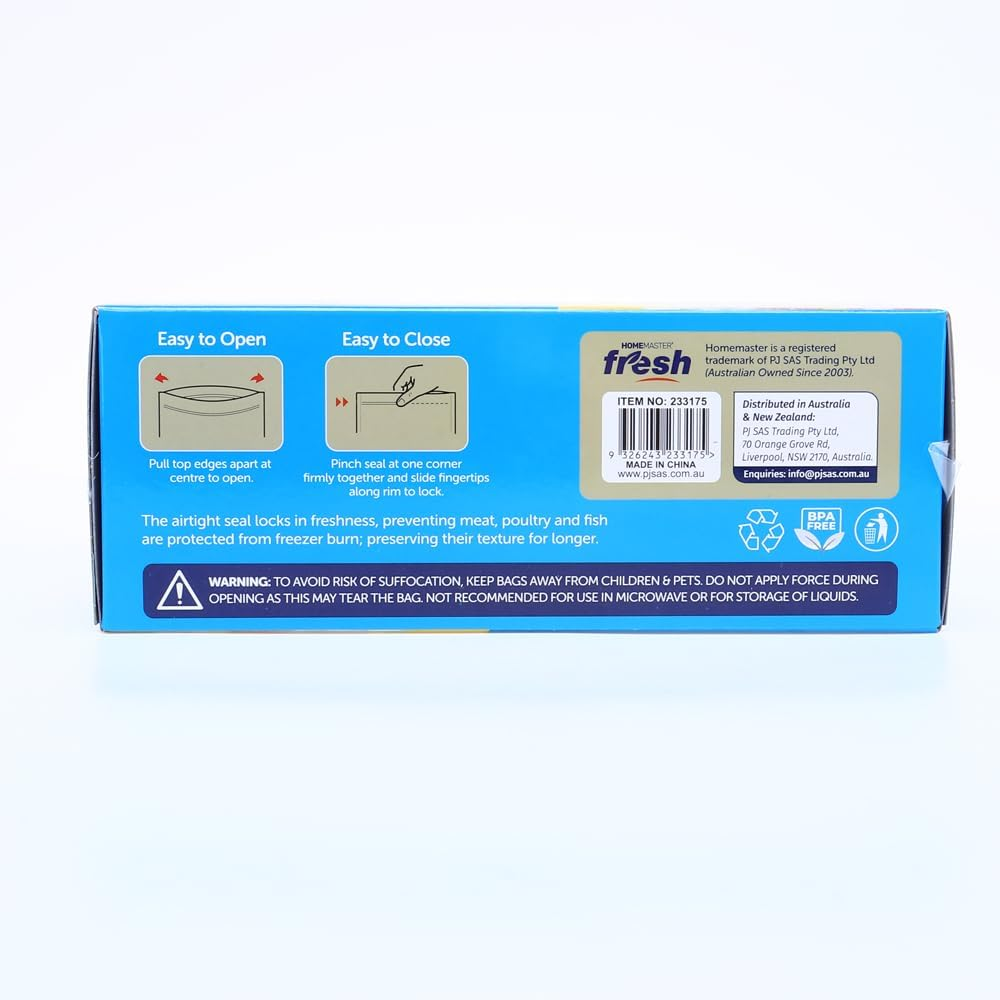 LEDON 100/200 Pack Freezer Bags 22X18Cm &ndash; Bpa-Free Ziplock Food Storage Bags, Leakproof Press-Lock Seal, Reusable Kitchen Fresh Bags for Meal Prep, Freezing, Snacks & Organisation (200) image number 5