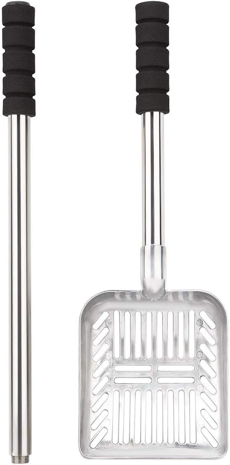 LASIEYO Metal Cat Litter Scoop Removable Non Stick Foam Padded Long Handle image number 5