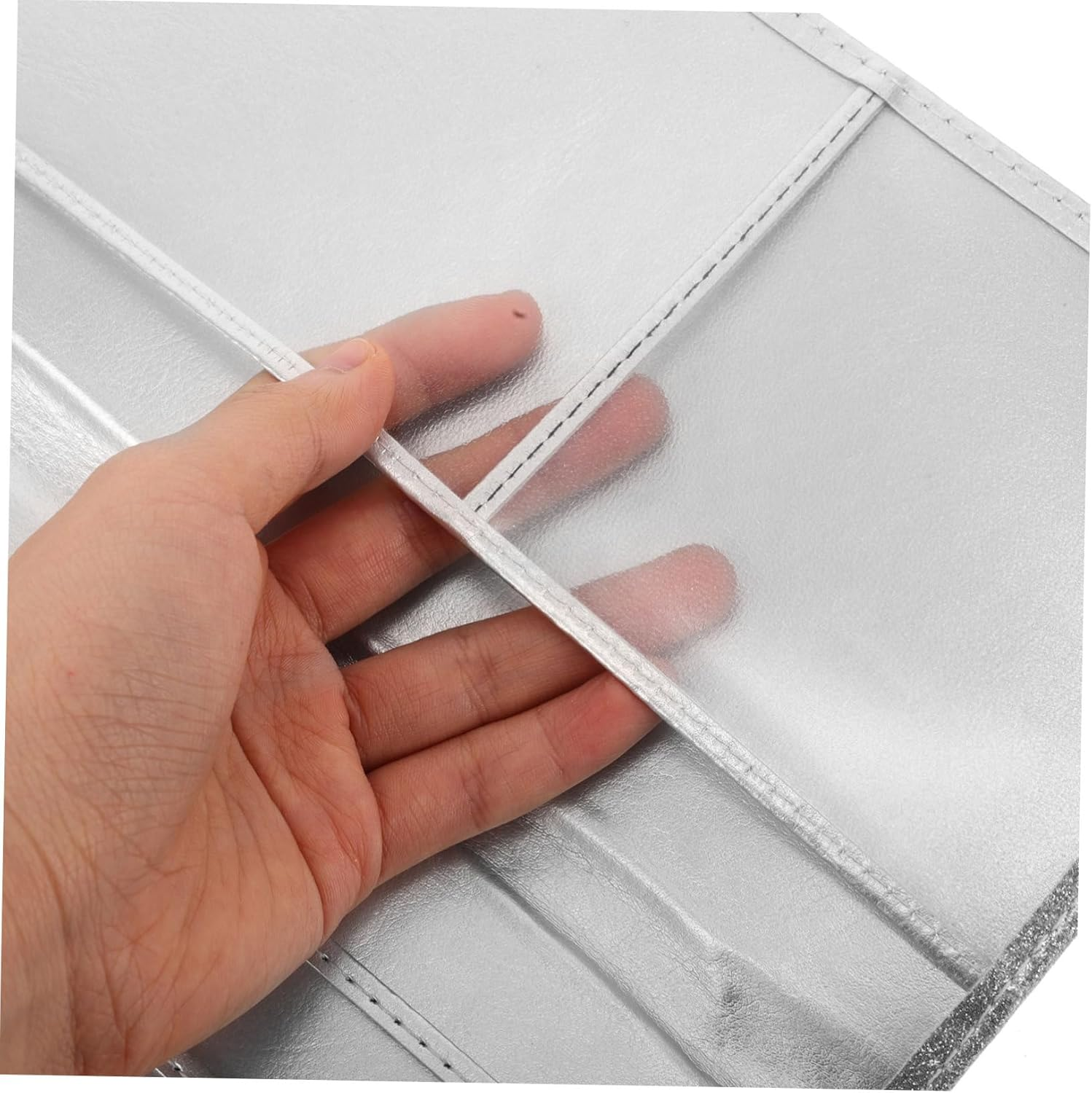 VALICLUD Passport Wallet for Women Glitter Pu Leather Multiple Pockets for Travel Car Insurance and Registration Holder Large Capacity Card Organizer - Grey image number 5