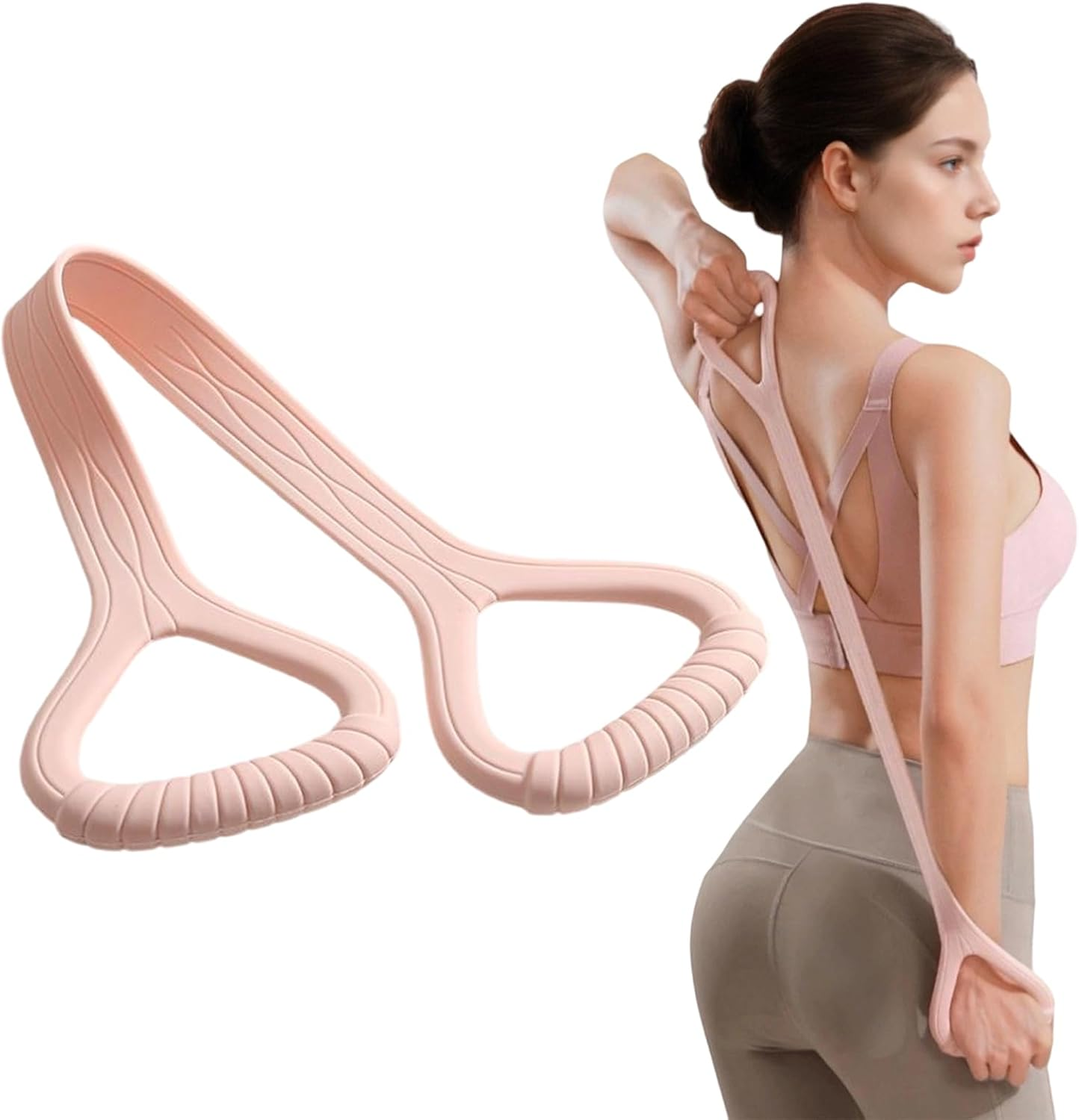 Viiotu Figure 8 Resistance Band,Upgraded Shoulder Stretch Resistance Bands with Handles,Silicone Exercise Bands for Workout Arm Back at Gym Home