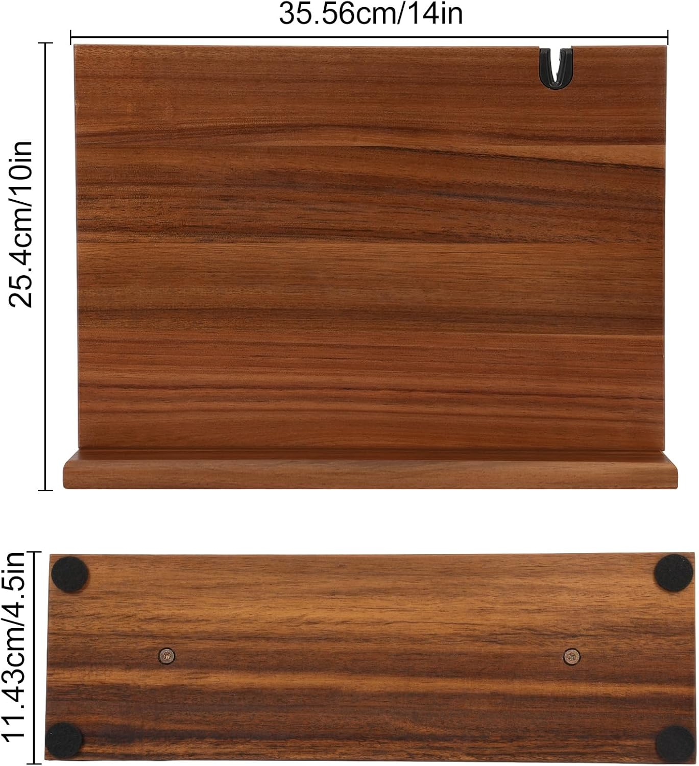 Magnetic Knife Block with Knife Sharpener, Double Sided Magnetic Knife Holder Kitchen Counter, Acacia Wood Magnetic Knife Storage Stand, Universal Knife Display Rack Multifunctional Storage image number 6