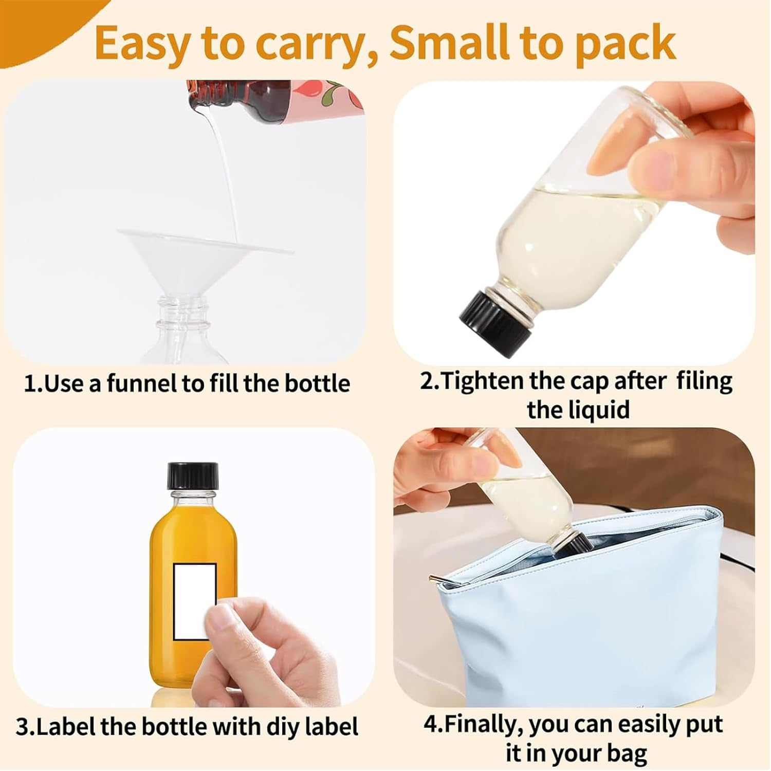 12-Pack 2Oz (60Ml) Glass Shot Bottles with Caps with Pouring Funnel - Ideal for Hot Sauce Bottles, Whiskey, Liquid Storage, Wellness, Miniature & Wedding Decor