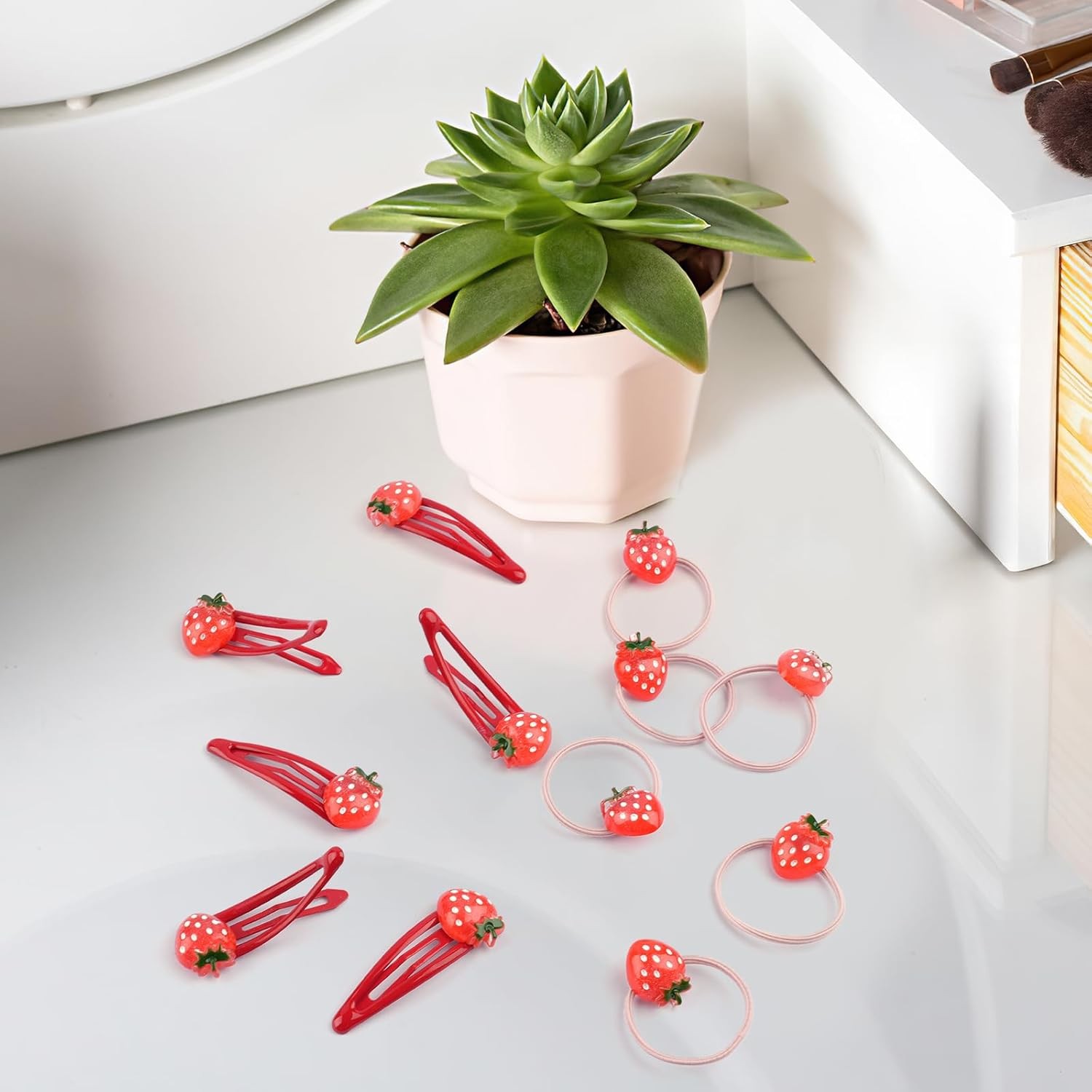 Strawberry Hair Clips and Strawberry Headband Set, Hairpin Strawberry, Snap Hair Clip, Cartoon Hair Clips, Strawberry Headband for Children Girls, Strawberry Hair Accessories, for Headwear Styling image number 4