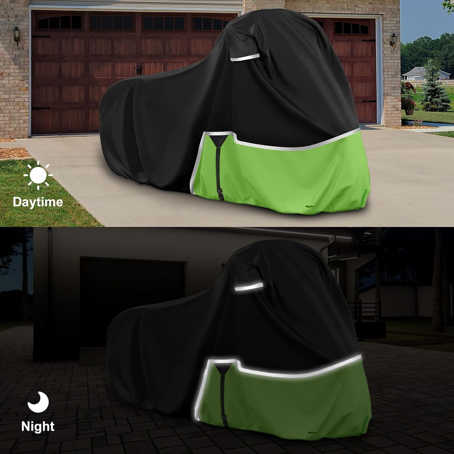 Waterproof Motorcycle Cover Replace for Kawasaki KLR 650 Versys X300 650 without Trunk Models, 420D Oxford Cloth Motorcycle Cover for Snow Rain Dust Protection image number 5