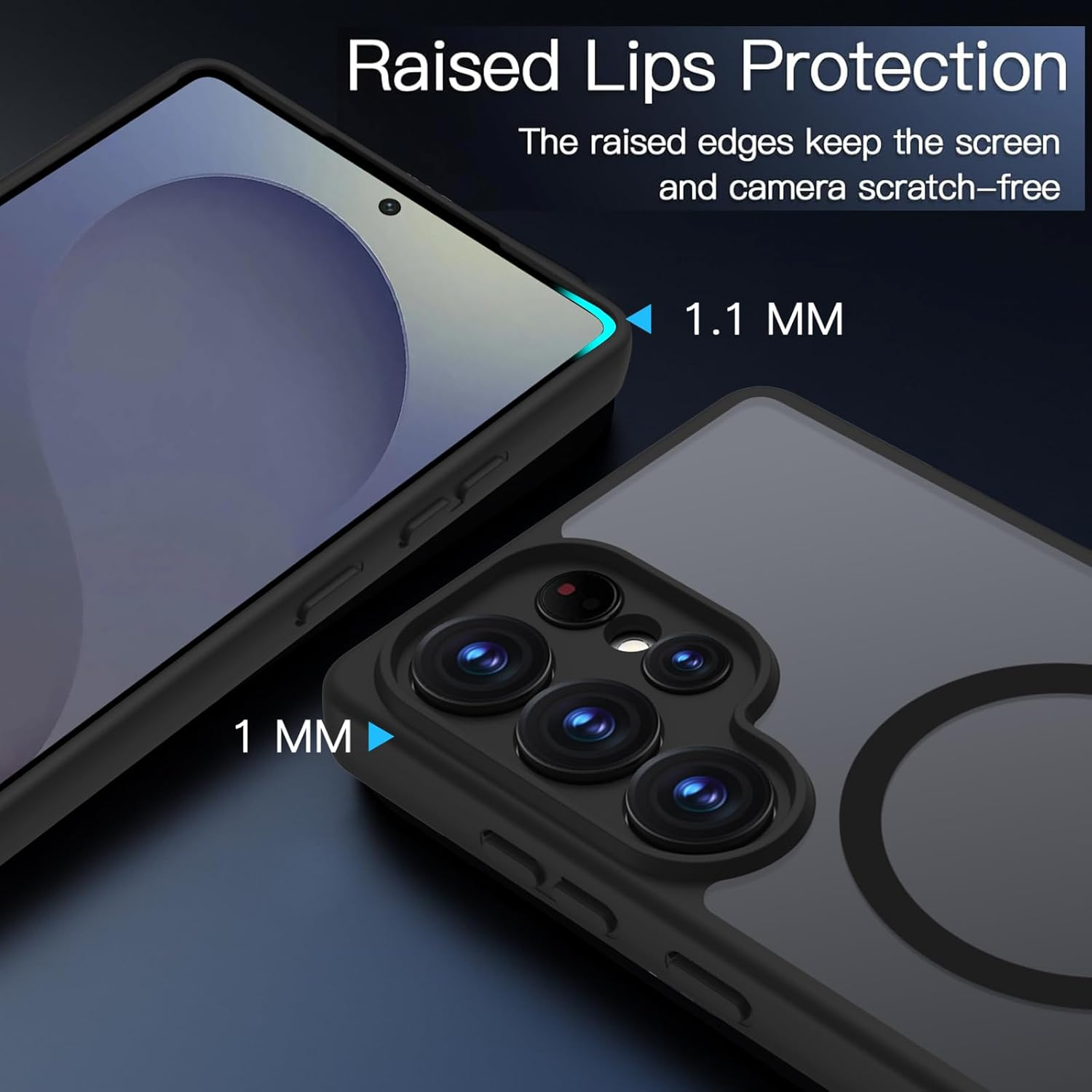 ORDA for Samsung Galaxy S25 Ultra Case 6.9 Inch Compatible with Magsafe, Translucent Matte Back Thin Camera Protection Shockproof Magnetic Mobile Phone Case for Samsung S25 Ultra (Black) image number 5