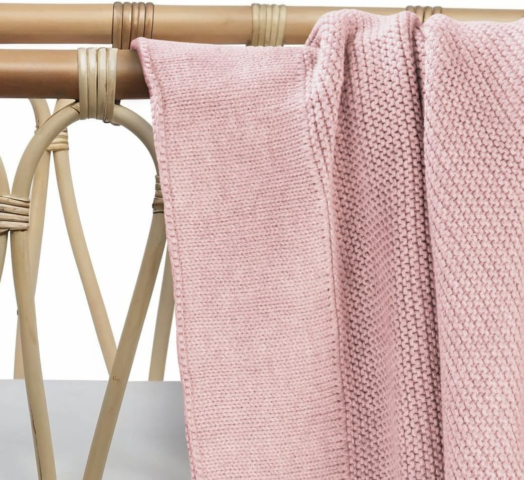 Cotton Baby Blanket Newborn and Infant &ndash; 100% Organic Cotton Classic Knit &ndash; Soft, Breathable, and Gentle &ndash; Perfect for Pram, Stroller, Crib, Nursery, and Baby Cot - 100Cm X 75Cm (Flamingo Pink) image number 6