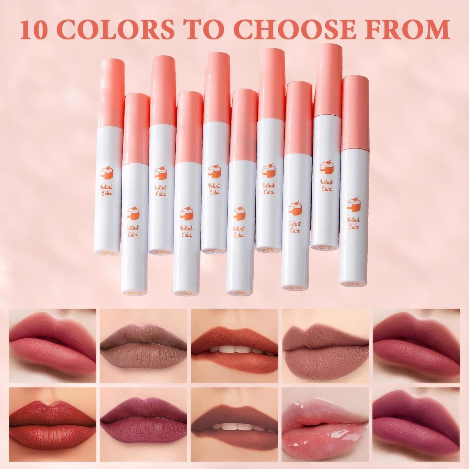 Lipsticks Women Set, 10 Colors Matte Lipstick Lip Tint Stain Set, Long Lasting Lipstick 24 Hours Waterproof Matte Lipstick Set,Gifts for Girl Women Birthday Party image number 1