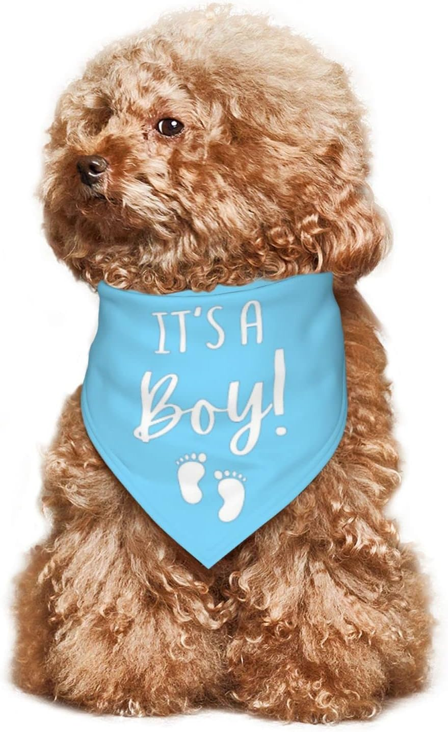 Vercosee It'S a Boy It'S a Girl Gender Reveal/Baby Announcement Dog Bandana,Engagement Bandana,Pet Dog Triangle Scarf Reversible,Baby Shower Photography Props1Pack (Blue) - Grass Green image number 4