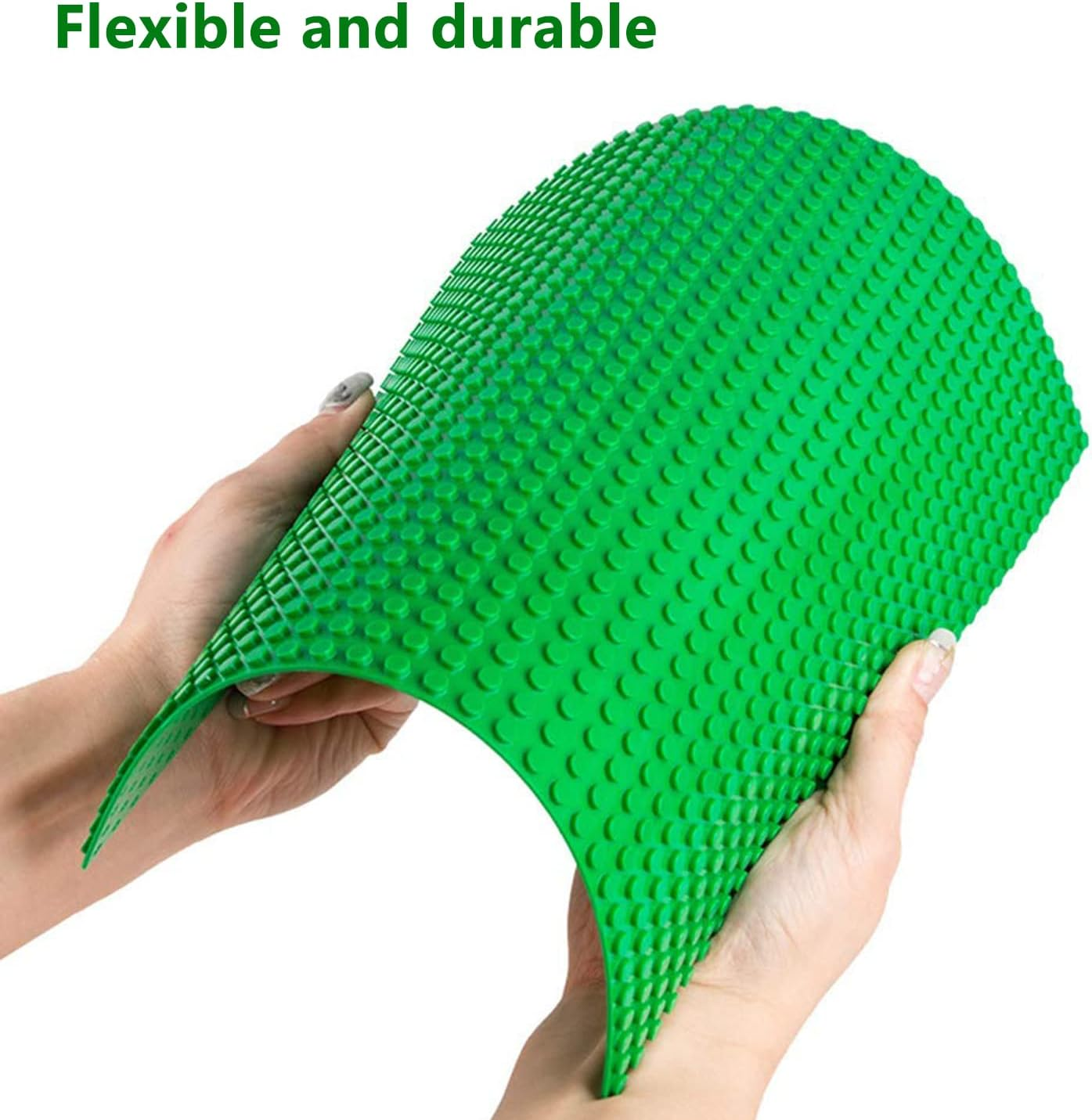 Classic Baseplates Building Bricks Base Plates 25CM X 25CM Compatible with Major Brand Toy Blocks Pack of 6 Blue Gray & Green image number 4