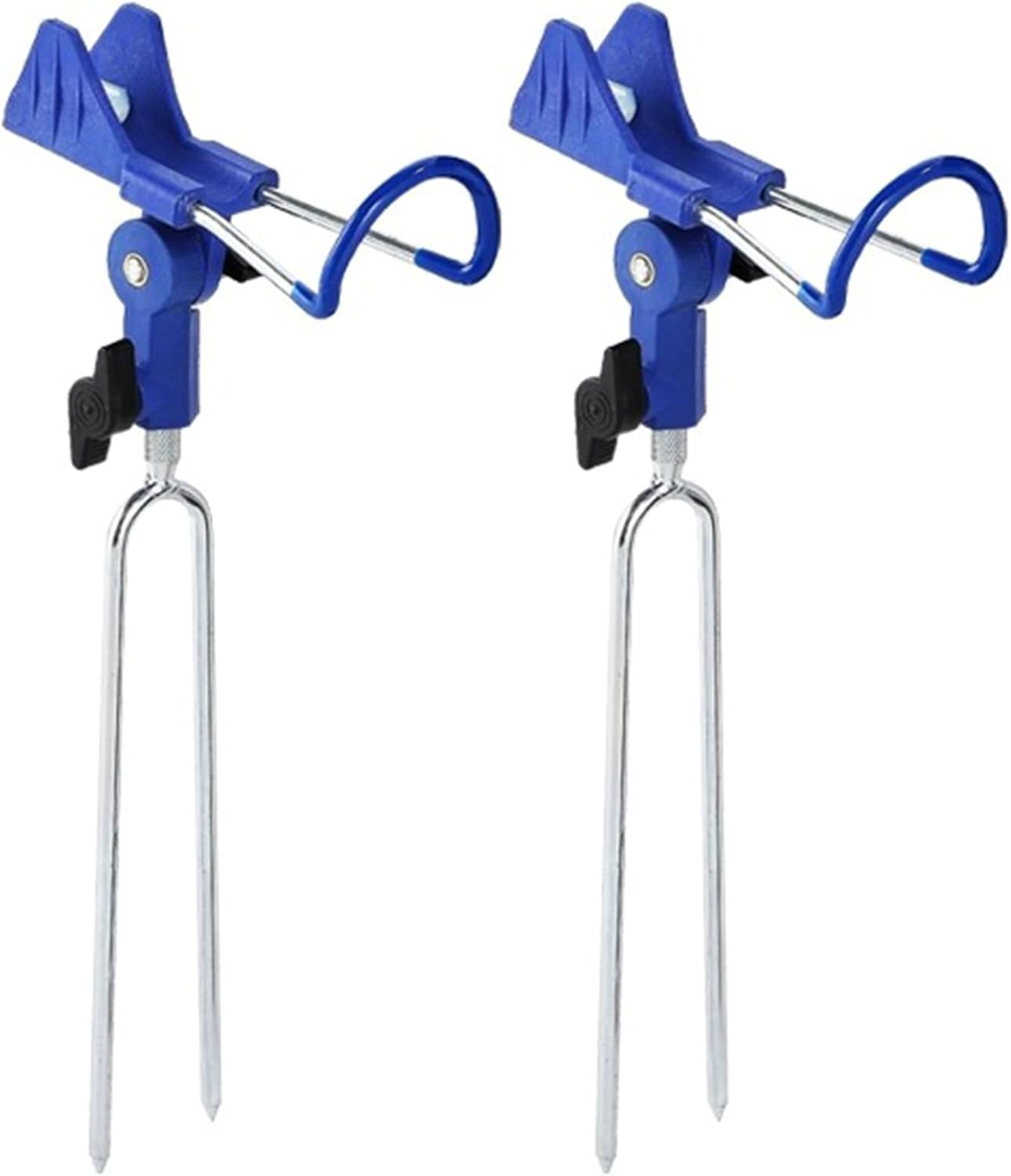 2 Pcs Fishing Rod Holders for Bank Fishing, 360 Degree Adjustable Lake Bank Fishing Rod Pole Holders, Free Positioning Fishing Pole Bracket, Fishing Pole Holders for Ground, Beach, Bank