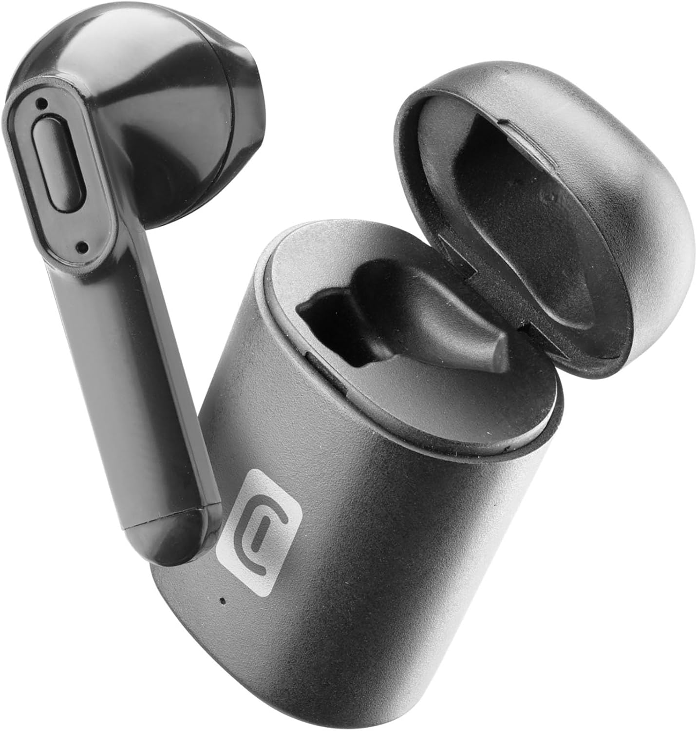 Cellularline | Power Capsule | Mono Bluetooth Headset with Charging Case - 4 Hours Autonomy - up to 7 Refills - Range 10 Mt, Black