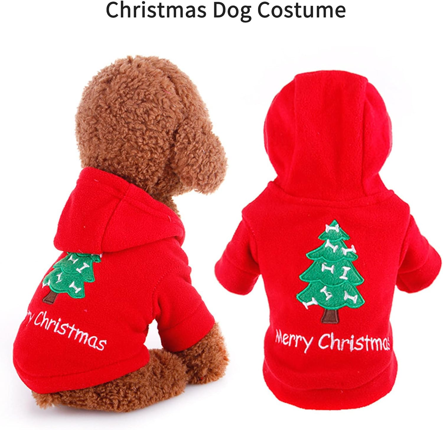Dog Costume Pet Clothes Hoodie Red image number 4