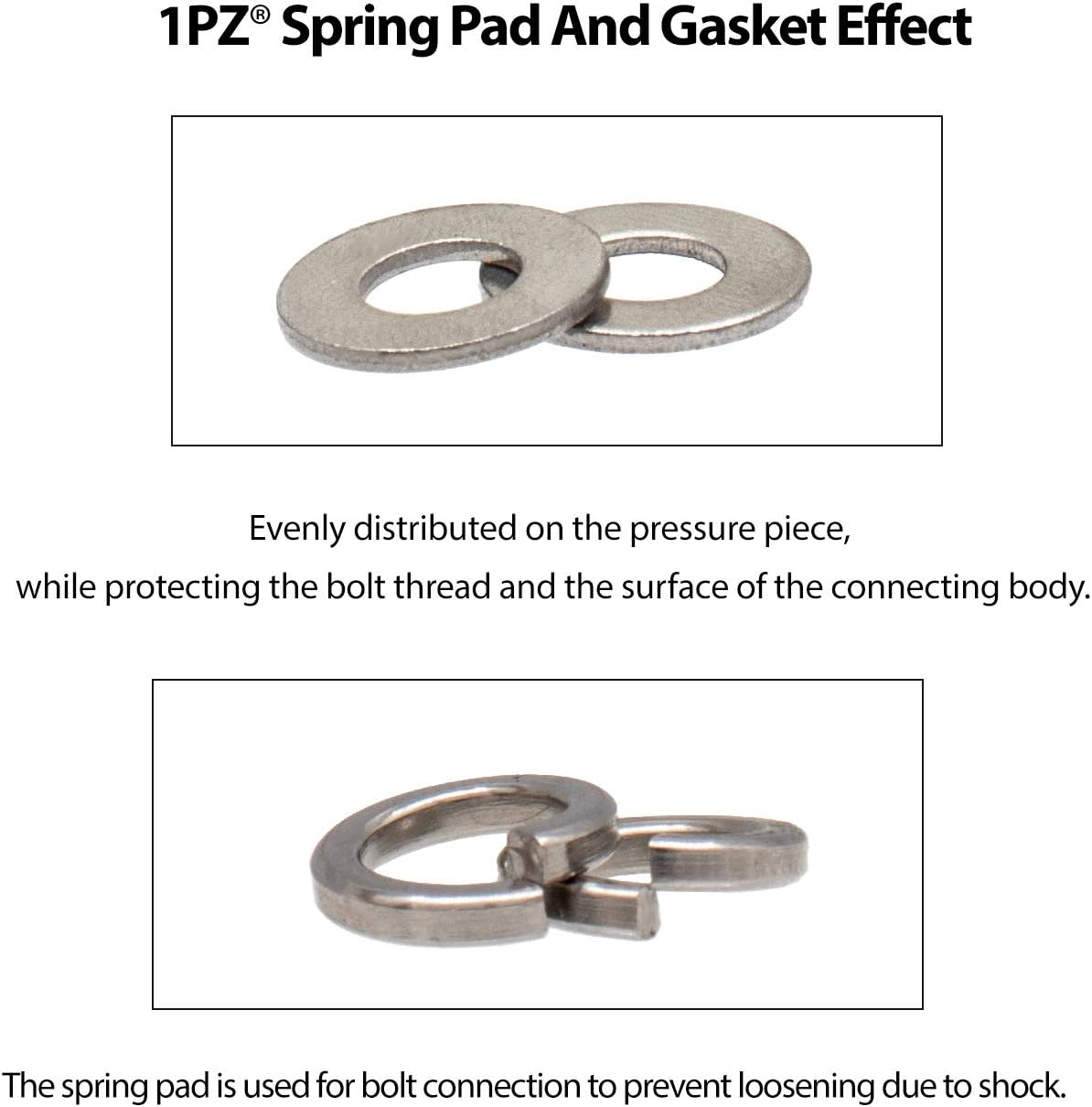 1PZ MG2-EG5 Premium Exhaust Bolt and Gasket for GY6 50 Cc 70Cc 90 Cc 110Cc 125 Cc 150Cc Scooters