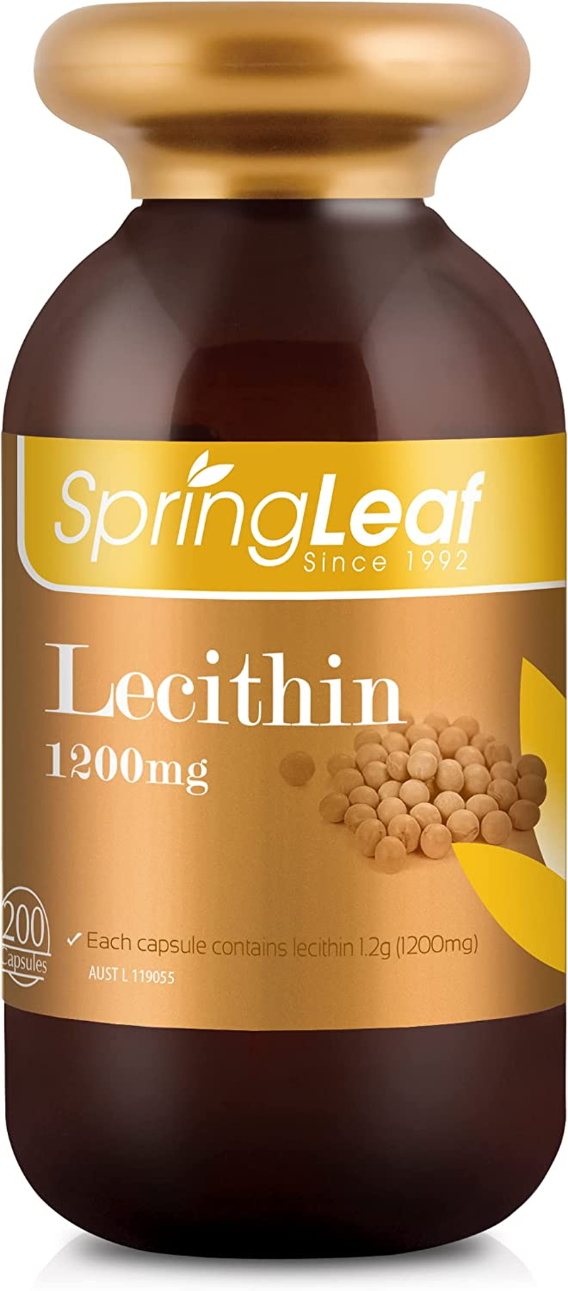 Spring Leaf Super Lecithin 1200Mg 200Cap - Assist Fat Break down & Digestive Health - Support Liver & Blood Vassal Health image number 3