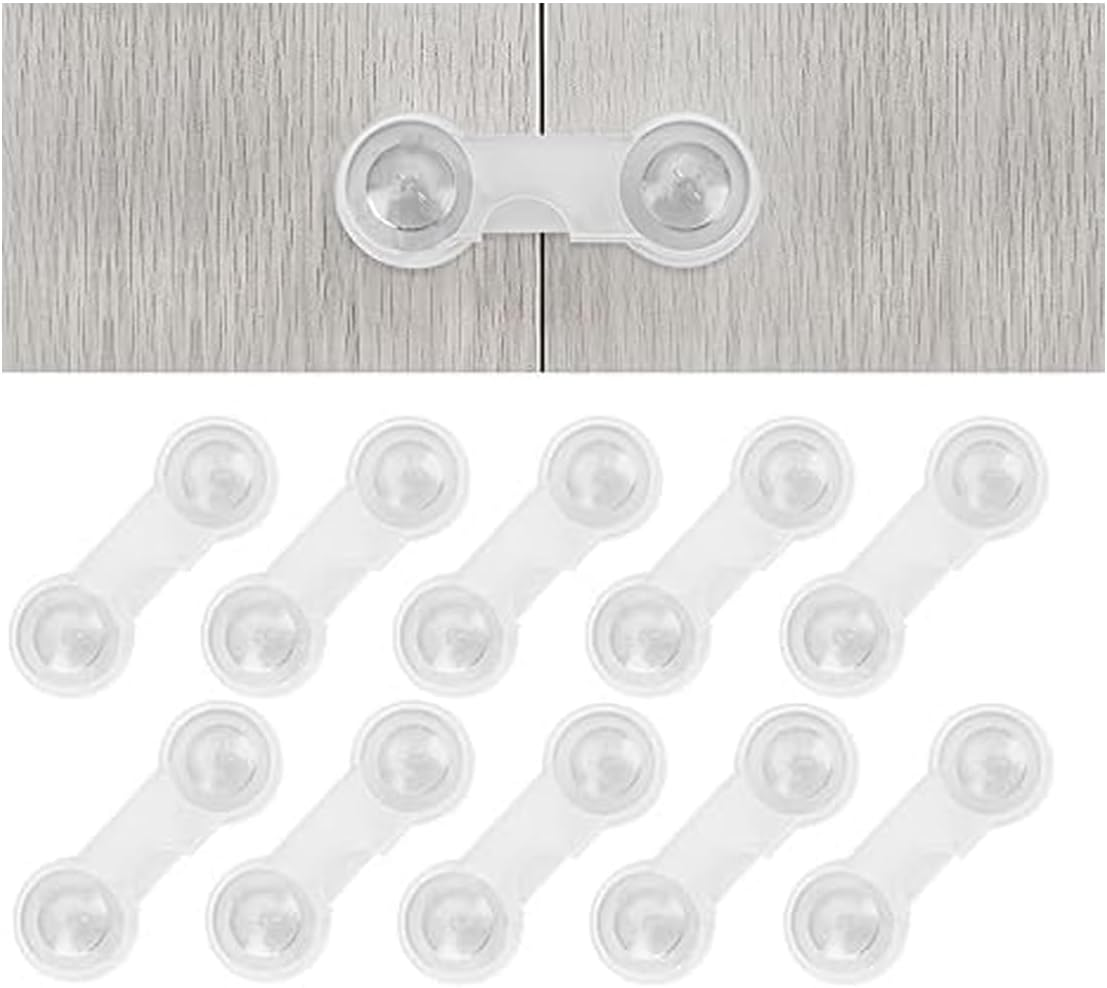 20 Pack Cabinet Door Locks for Baby Proof and Child Safety Cabinet Locks with Adhesive Childproof Door Latch Child Safety Locks for Kitchen Drawer Cupboards Fridge Closet Pantry