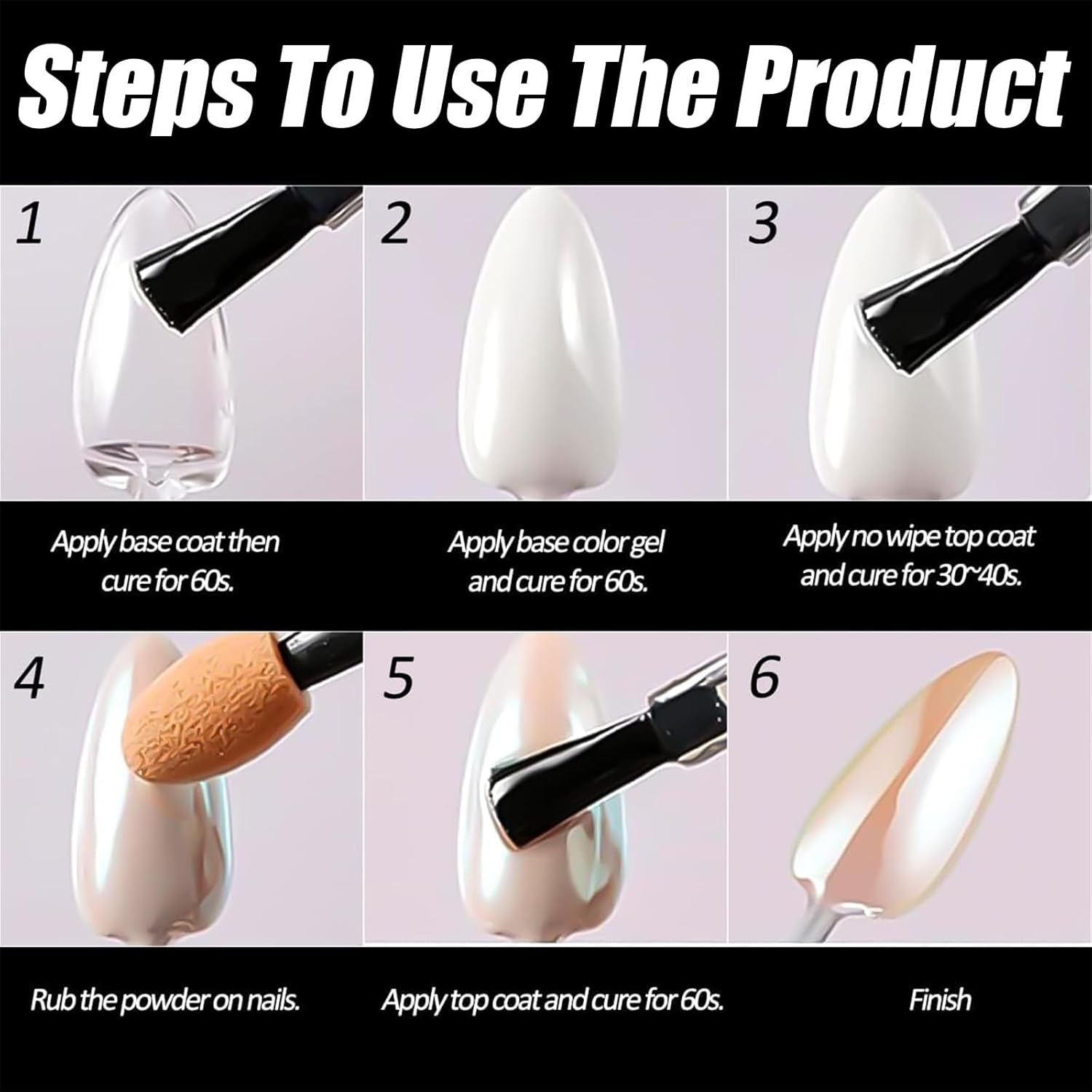 Chrome Nail Powder &ndash; Gold & Silver Iridescent Pearl Chrome Powder, Holographic Mermaid Glitter Pigment for Nails, Aurora Mirror Effect(2 Set12 Colors) image number 4