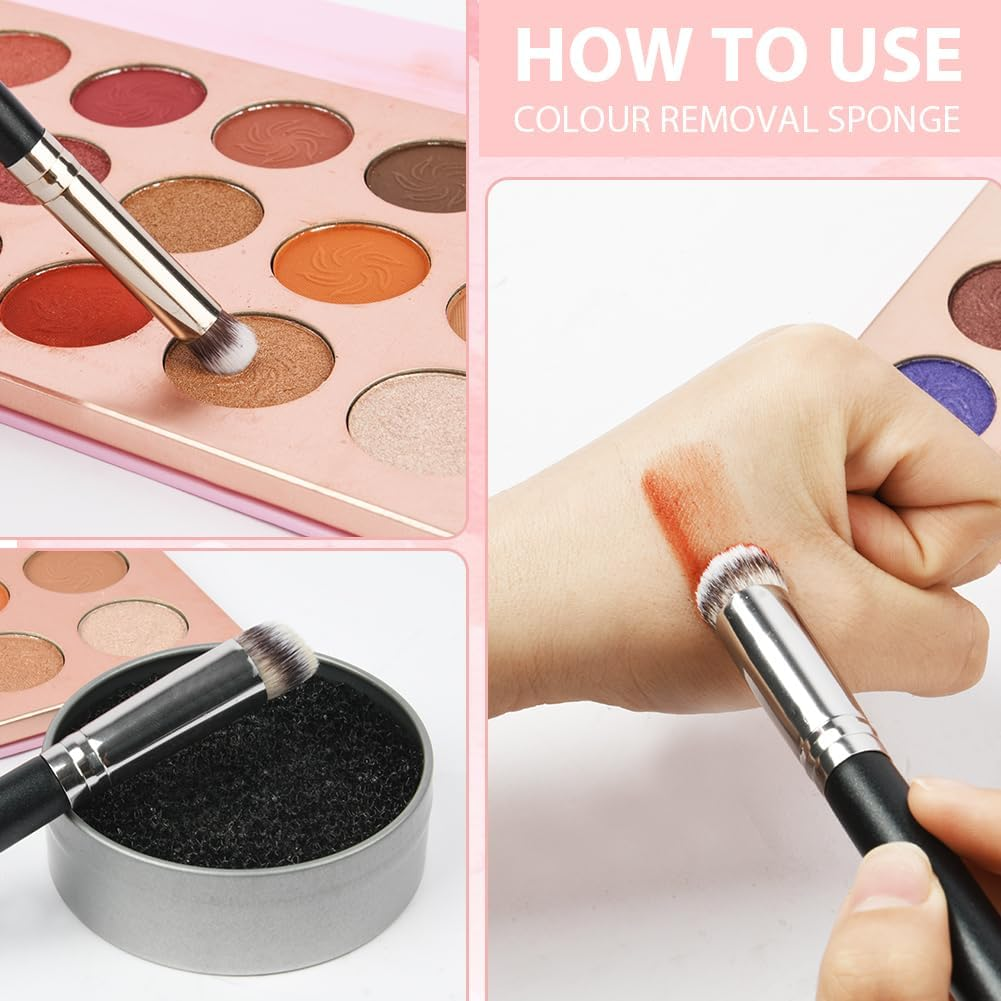 AOOWU Makeup Brush Clean Set, Brush Cleansing Balm with Deep Cleansing Pad, Solid Soap Cleanser, Easy to Clean Blenders Brushes Shampoo, Removes Shadow Color Cosmetic Colors for Daily Use Travel Set - 1Pcs image number 6