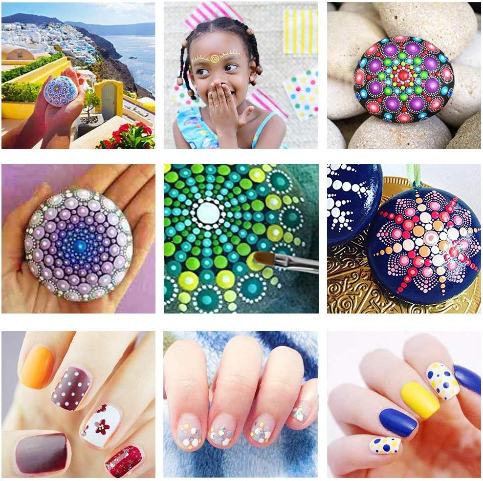 13 Pcs Mandala Art Dotting Tools, Rock Painting Kit Mandala Ball Stylus Dotting Tools Nail Art Pens Acrylic Rods for DIY Stone Drawing Polymer Clay Pottery Craft image number 3