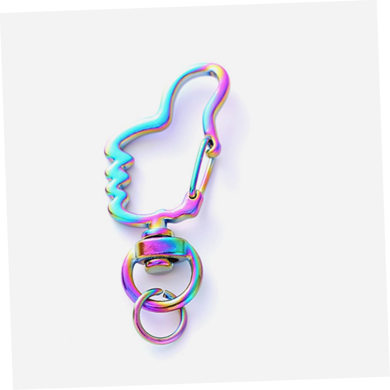 KAILIKETIY 30Pcs Cute Thumb Keychain Craft Carabiner Jewelry Clasp Spring Ring Clasp Keyring Zinc Alloy Key Chain Accessory image number 5