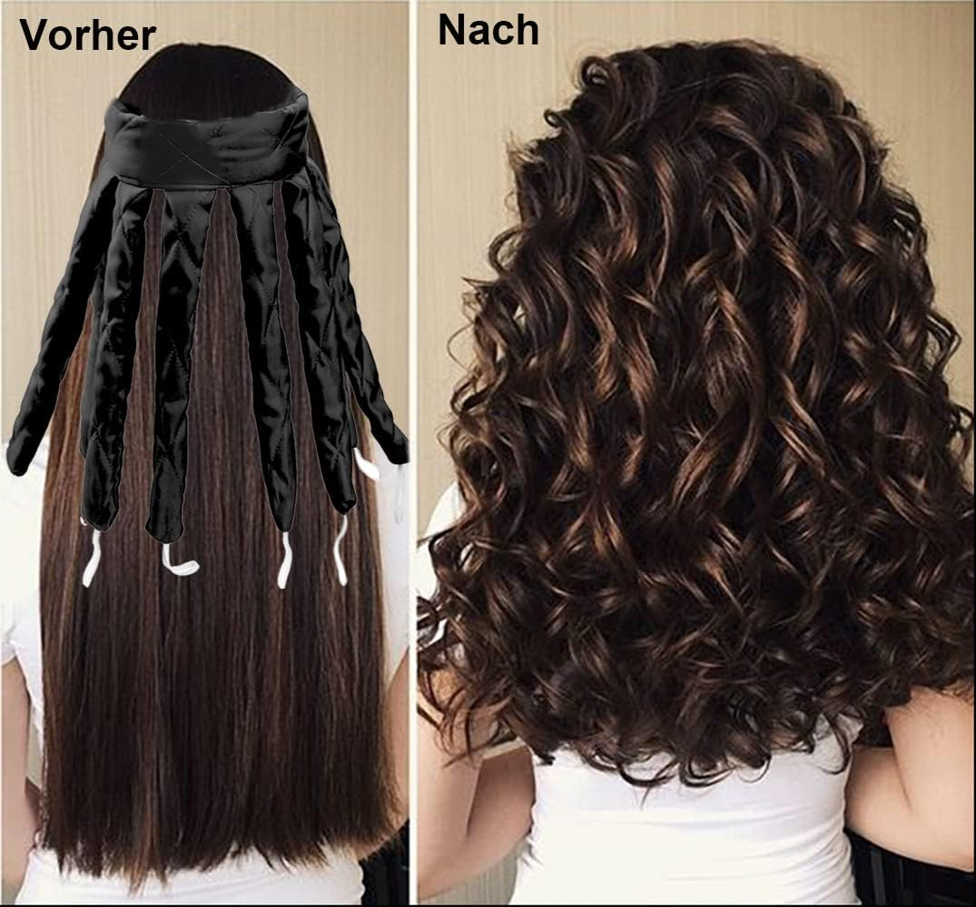 Heatless Headband, Octopus Hair Curler, Overnight Curls without Heat for Long Medium Hair, Silk Band, Soft Headband, Wave Tools for Women, Girls, Black - Pink image number 5