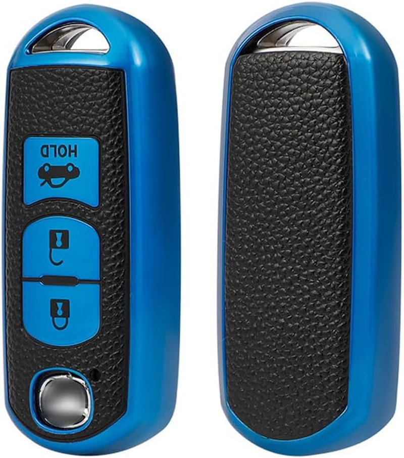 Ontto TPU Car Key Fob Case Cover Fit for Mazda 2 3 6 Atenza Axela Demio CX-5 CX5 CX-3 CX7 CX-9 2015 2016 2017 2018 2019 Keyless Entry Remote Key Shell Key Bag Protector Accessories 3 Buttons Silver A