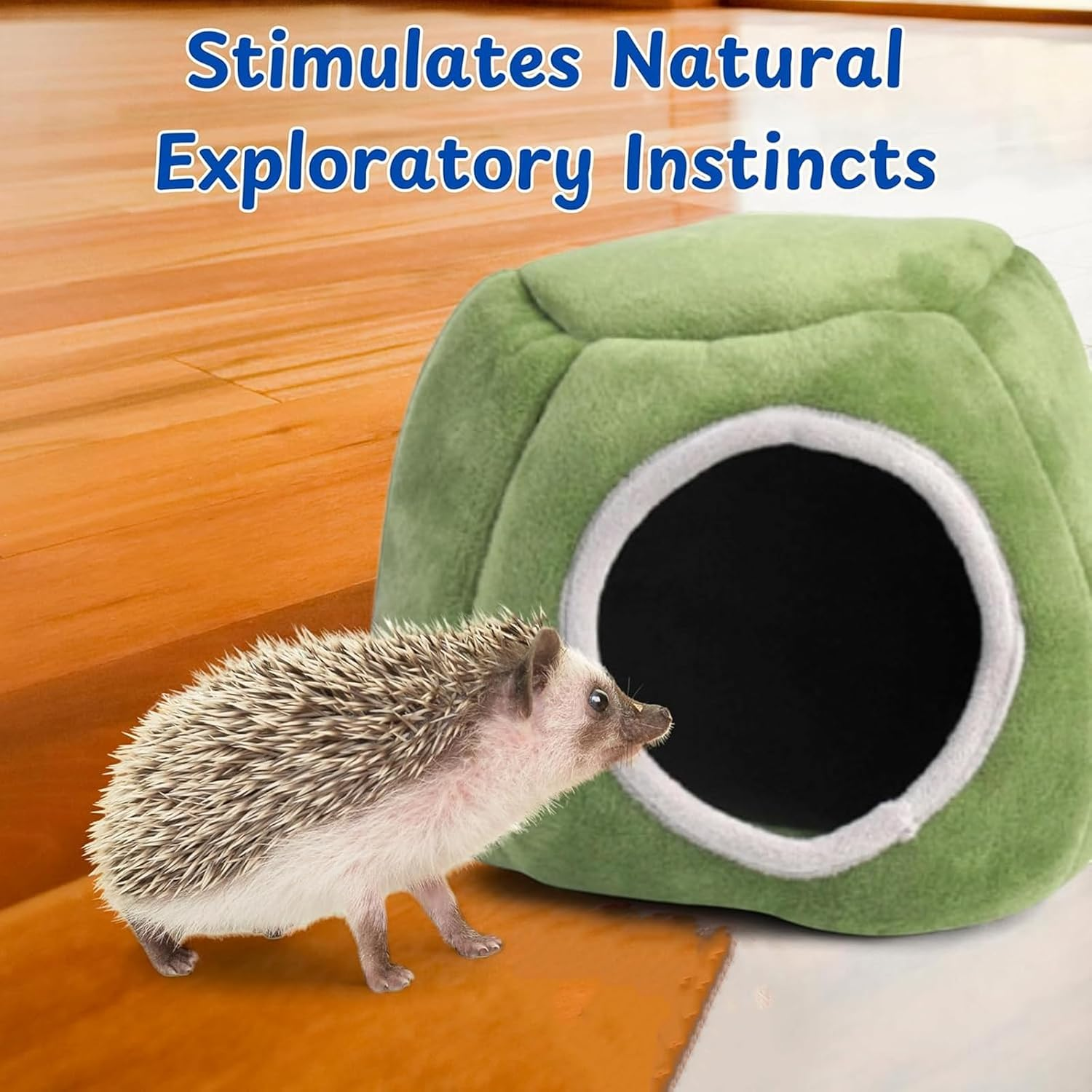 Guinea Pig Hideout, Tree Stump Design Pet Tent, Cosy Guinea Pig Bed for Small Animals, Semi-Closed Accessories, Warm Pet Cave for Rabbits Hamsters Chinchillas image number 3