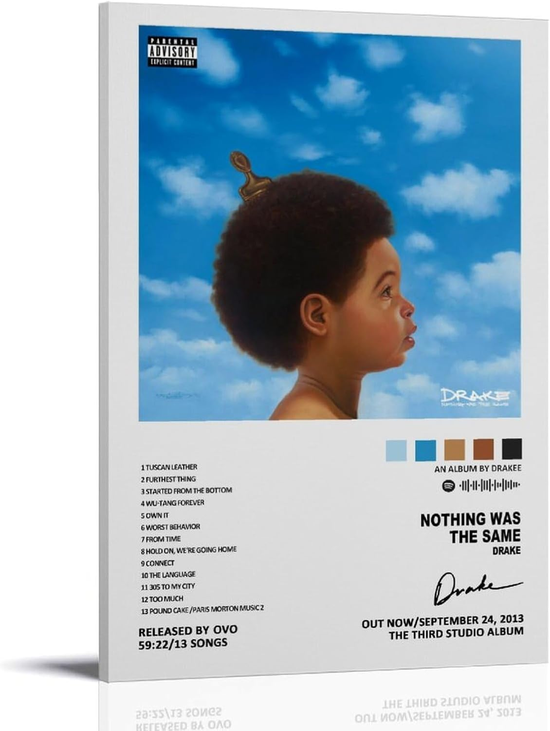 Drake Nothing Was the Same Music Album Poster Poster Canvas Painting Wall Art Picture Home Decor Print for Bedroom Living Room Dorm Study Bar Office 12X18Inch(30X45Cm) image number 5
