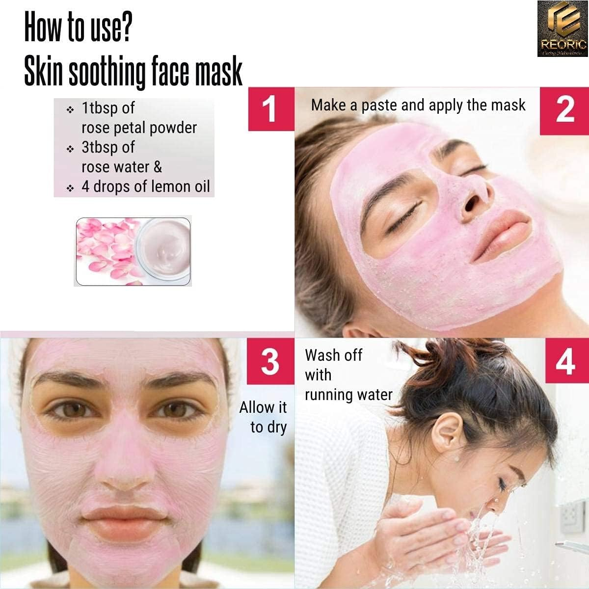 Reoric Amla Reetha Shikakai Bhringraj Neem Multani Mitti Powder|Ritha Powder|Amla Powder |Shikakai Powder |Bhringraj Powder |Neem Powder|Multani Mitti Powder |Combo of Hair Powder(600G, Pack of 6)