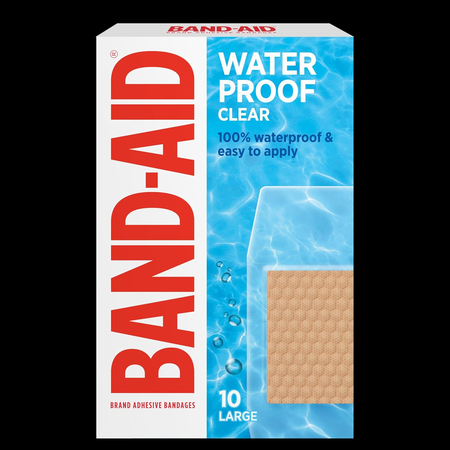 Band-Aid Waterproof Clear Large 10
