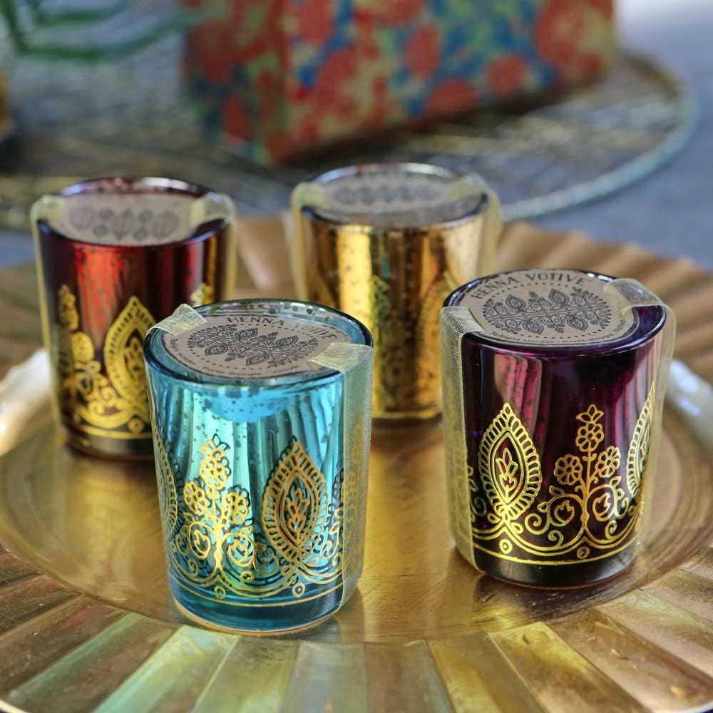 Kate Aspen Indian Jewel Henna Votives Assorted (Set of 4) image number 2