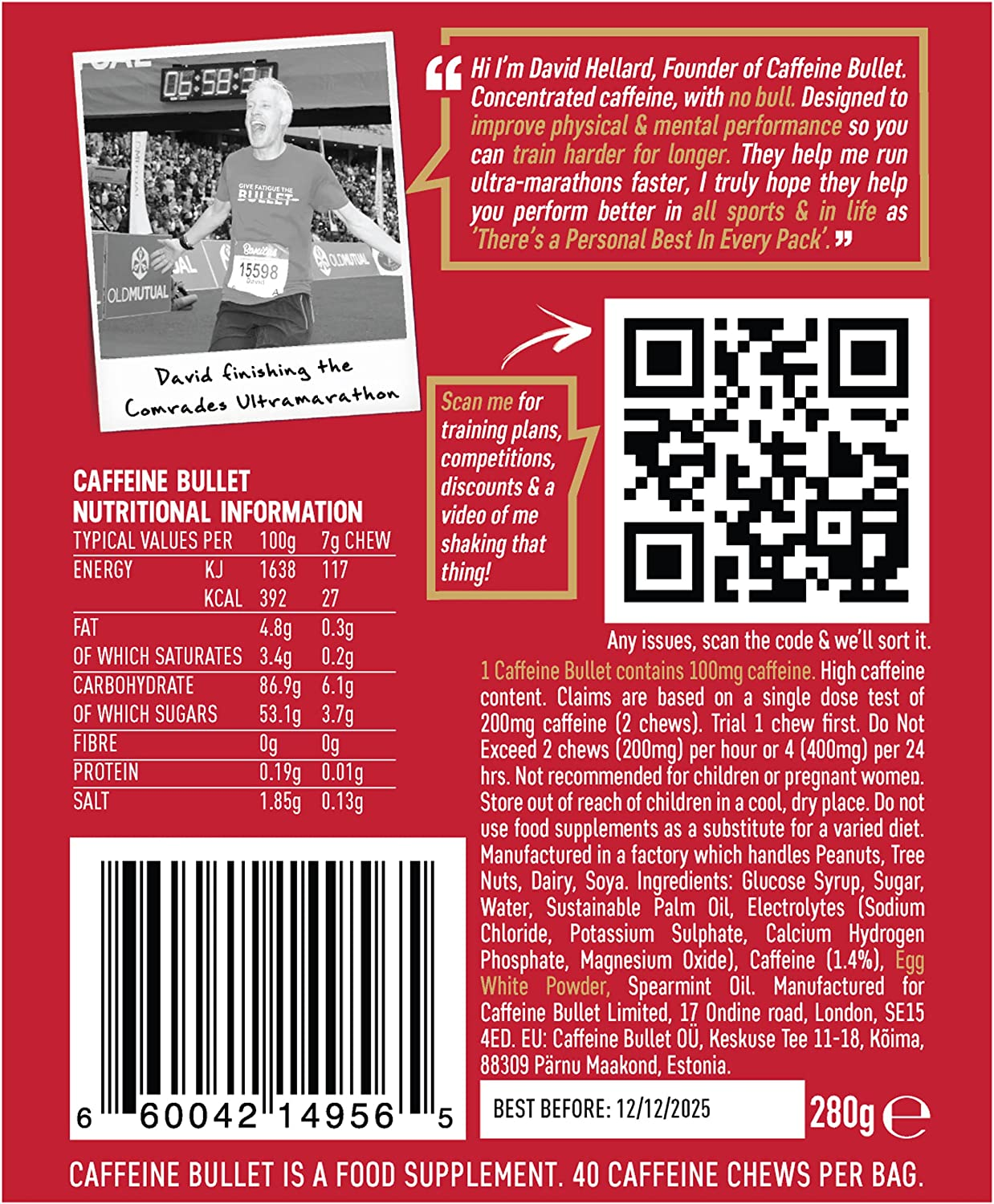 Caffeine Bullet Mint Energy Chews *40 &ndash; Faster Boost than Gels, Tablets and Gum. 100Mg per Serving - Sport Science for Running, Cycling, Gaming & Pre Workout Endurance Kick. image number 3