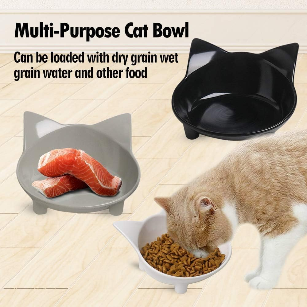 Mumoo Bear Cat Bowls Cat Food Bowl Non Slip Pet Bowl Shallow Water Bowl to Stress Relief of Whisker Fatigue, Dog Bowl Dish Cat Feeding Wide Bowls for Puppy Small Animals (Pack of 3) - Color 1 image number 7