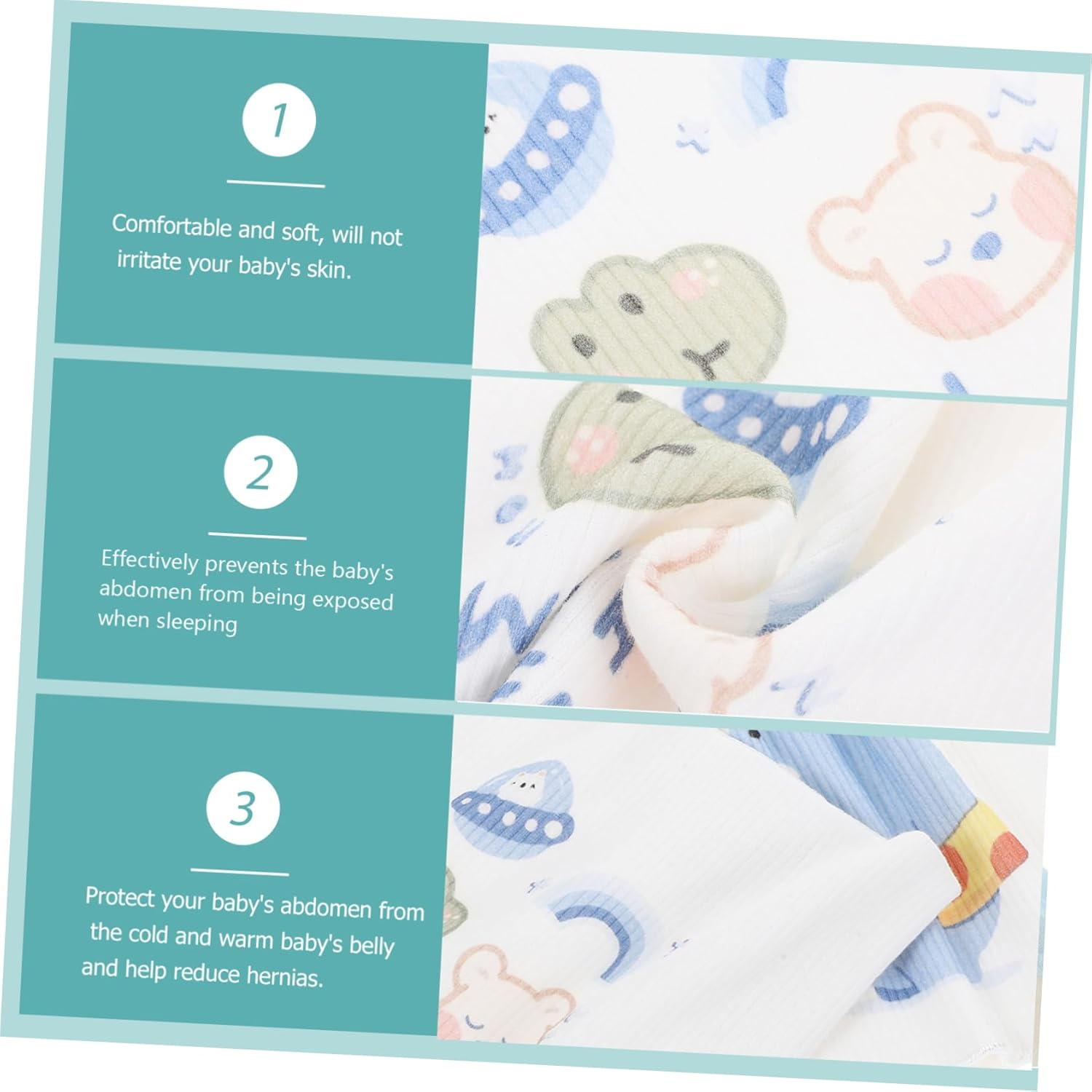 2Pcs Cotton Belly Button Band Newborn Belly Band Portable Wrap Protective for Boy Girl Use Muslin Wrap image number 4