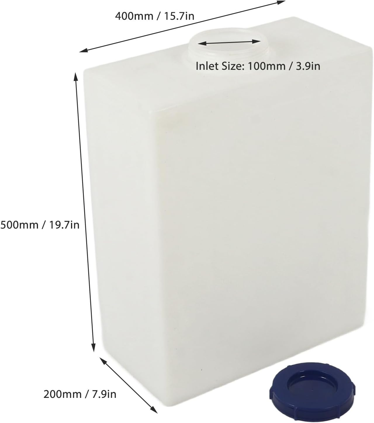 RV Water Tank, RV Fresh Water Tank 10 Gallon for Drinking and Potable Water, 19.7X15.7X7.9In Heat Cold Resistant Food Grade LLDPE Water Storage Tank for Trailers Boats Yachts image number 3