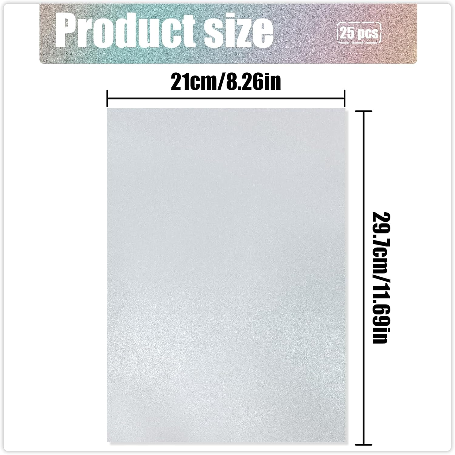 NILLOS A4 Sparkly Paper, 25 Sheets Glitter Cardstock Paper for DIY Projects, Card Making (25 Colors, 250 GSM)