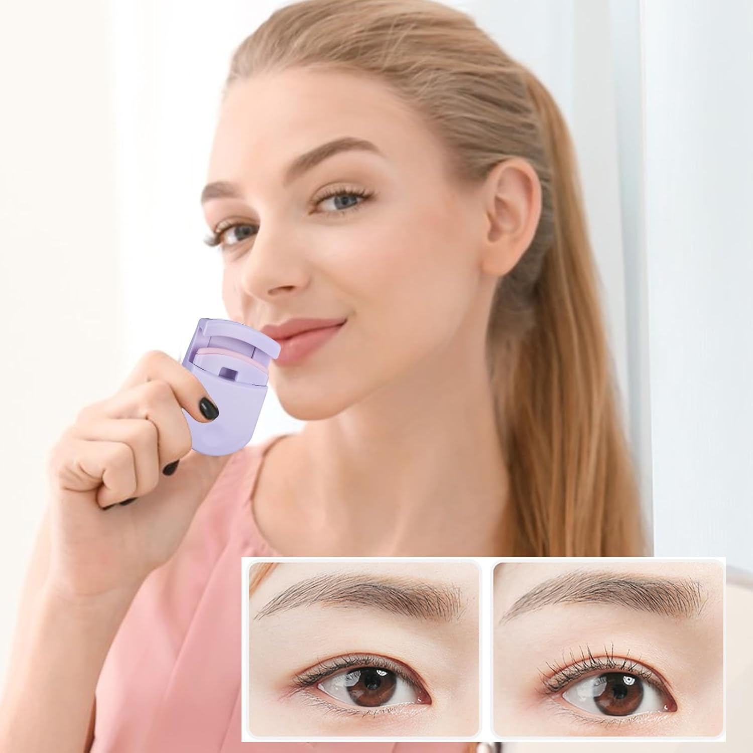Lash Curler | Lift Eye Lash Curling Tool | Anti-Pinching Makeup Eyelash Lift Supplies for Tgirls Teens Women Boys Friends Family - Purple image number 5