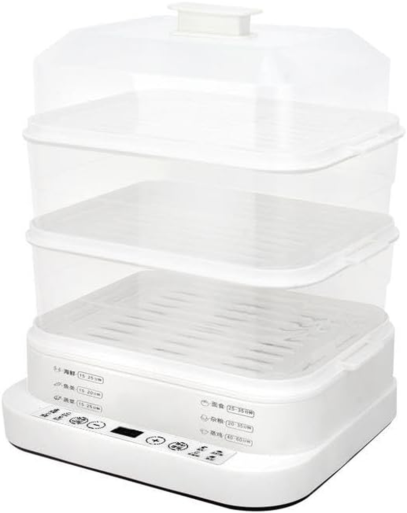 3-Tier 28L Electric Food Steamer, 800W, 220V, 50Hz, White, 320X285X400Mm, 12-Hour Smart Reservation, Multi-Function Steaming for Vegetables, Eggs, Chicken, Seafood image number 4