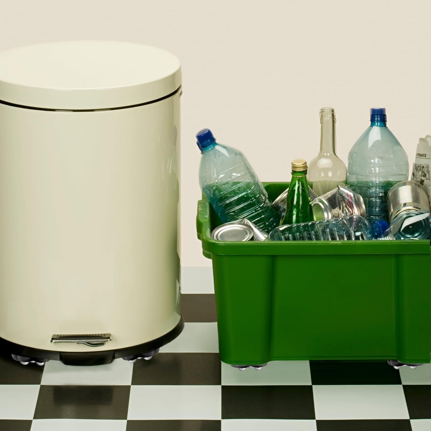 NILLOS Mini Caster, 8 PCS Sticky Pulley Wheels for Trash Can, Furniture, Storage Box (5 Cm/1.96 In) image number 3