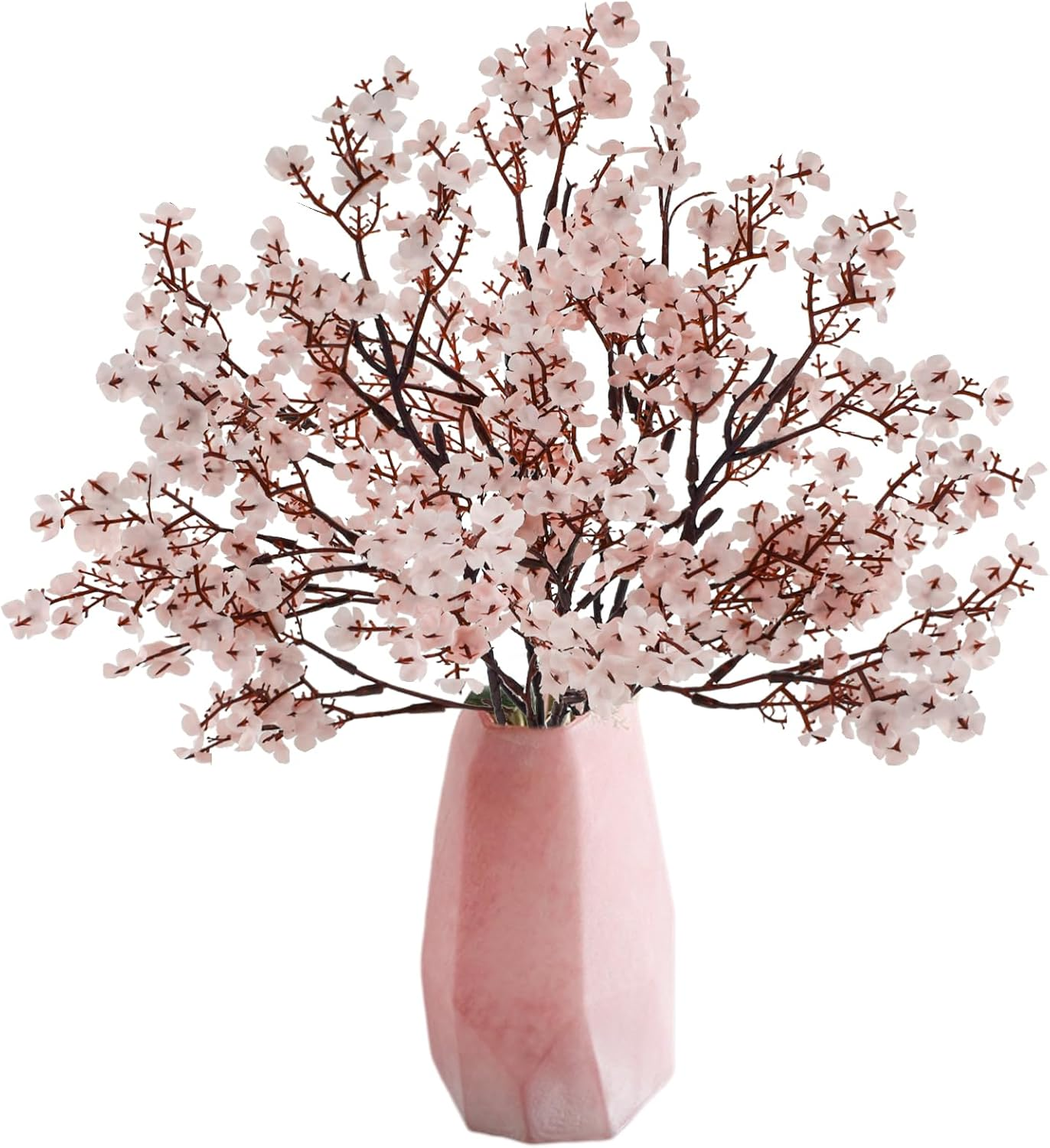 Bacucine Babys Breath Artificial Flowers 6Pcs Fake Flowers Real Touch Faux Gypsophila Bouquet for Home Wedding Party Table Decor (White)