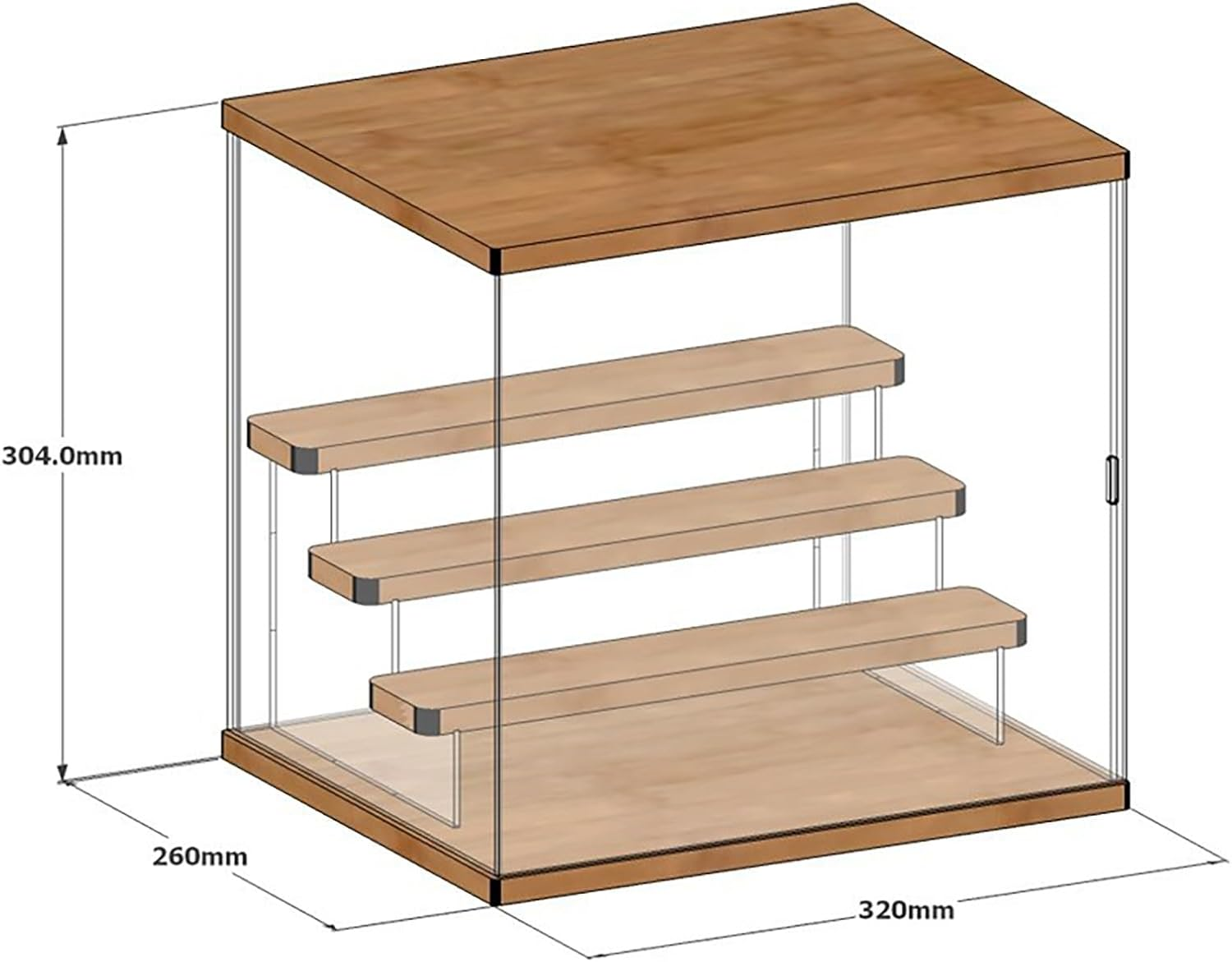 Clear Acrylic Display Case, 4 Tier Display Storage Box Countertop Showcase for Action Figures, Collectibles, Miniature Figurines Dustproof Storage & Organizing, L 32X26X30.4Cm image number 1