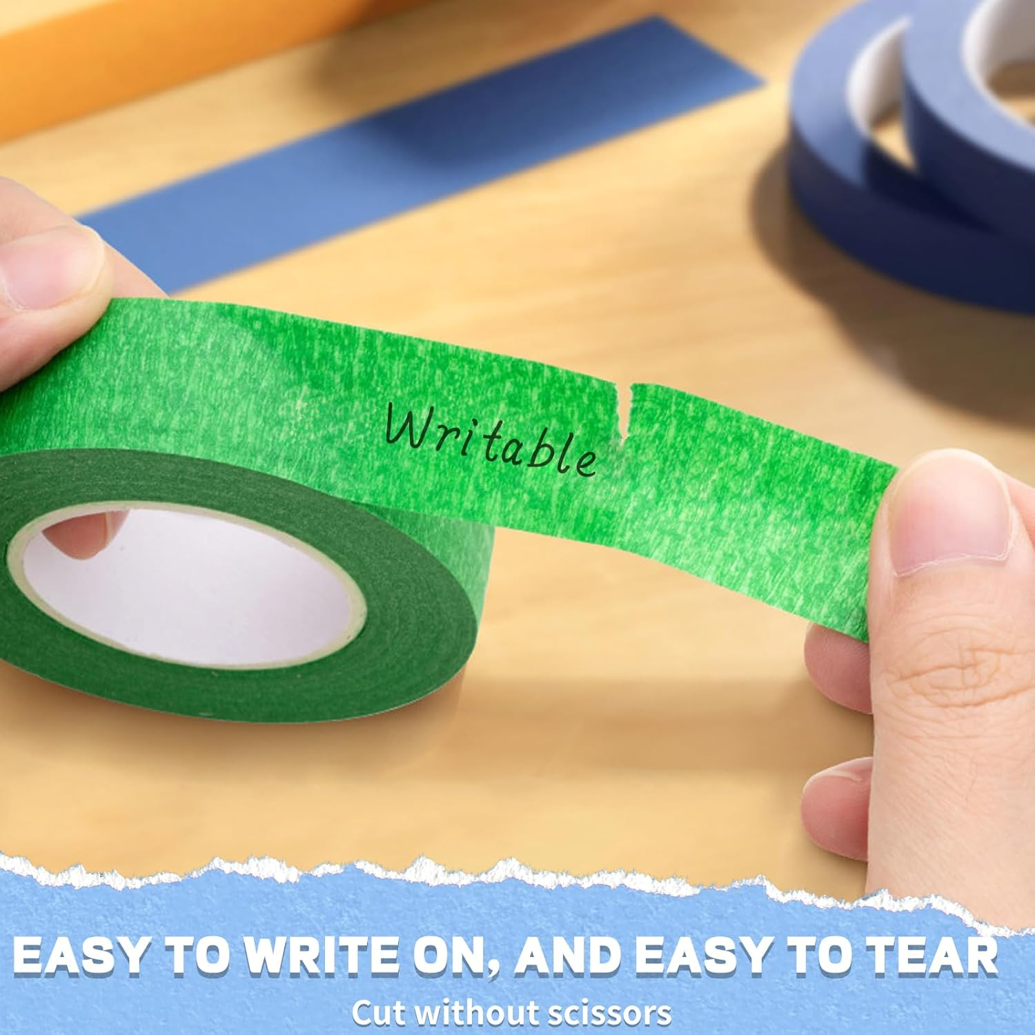 12PCS Colored Masking Tape, Colored Tape for Kids Art Supplies, DIY Craft Tape, Colored Painters Tape for Labeling, Classroom, Decorative, Rainbow Color Tape Rolls 2/3In X 13Yards(1.7Cm X 12M) image number 1