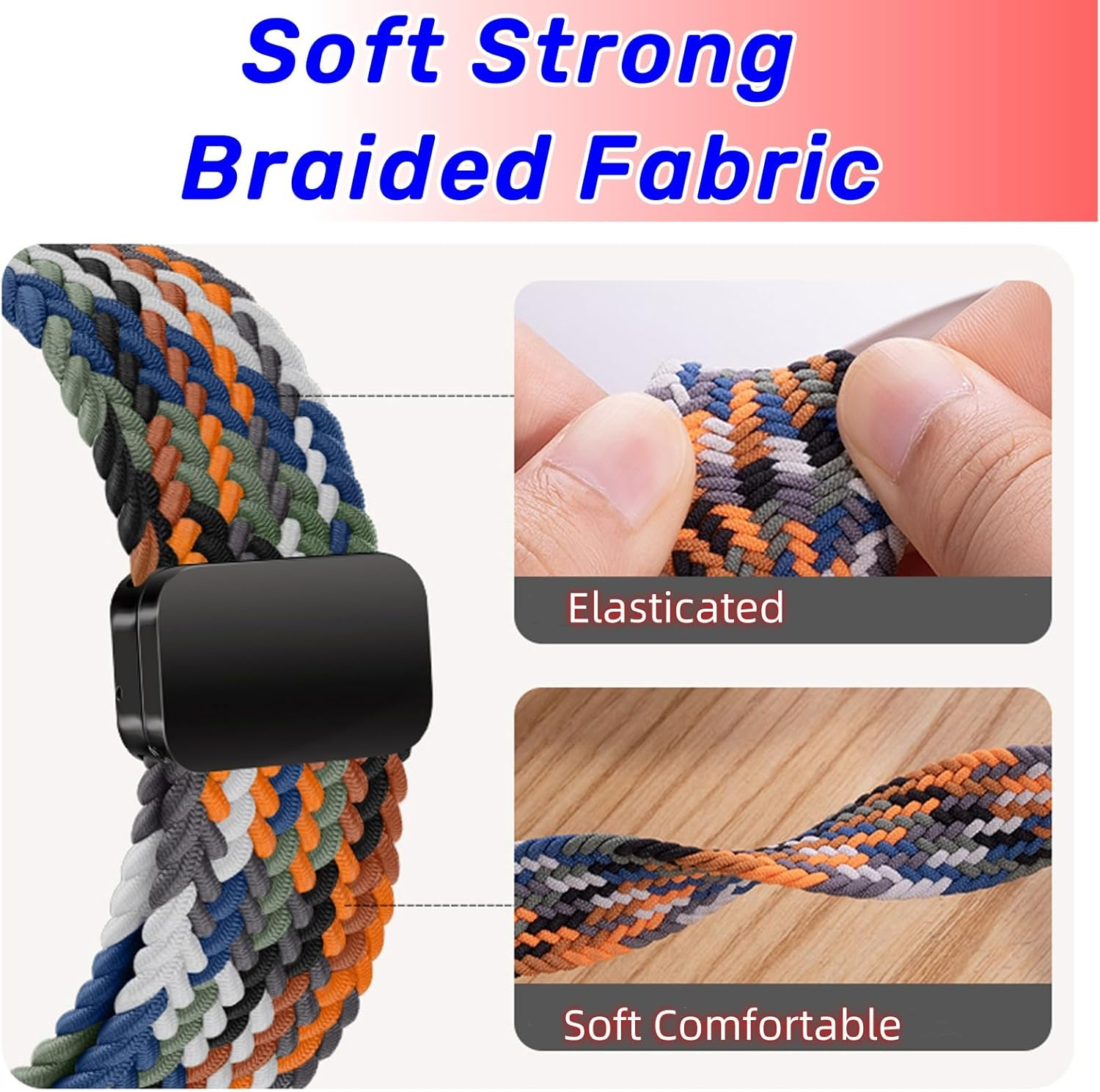 Watch Strap Compatible with Huawei GT5/GT4/GT3/GT2 46Mm, Magnetic Sport Straps Compatible with Garmins Vivoactive 4/Amazfits GTR 5/4/3 47Mm, Nylon Watch Band 22Mm for Redmi Watch 5 image number 6