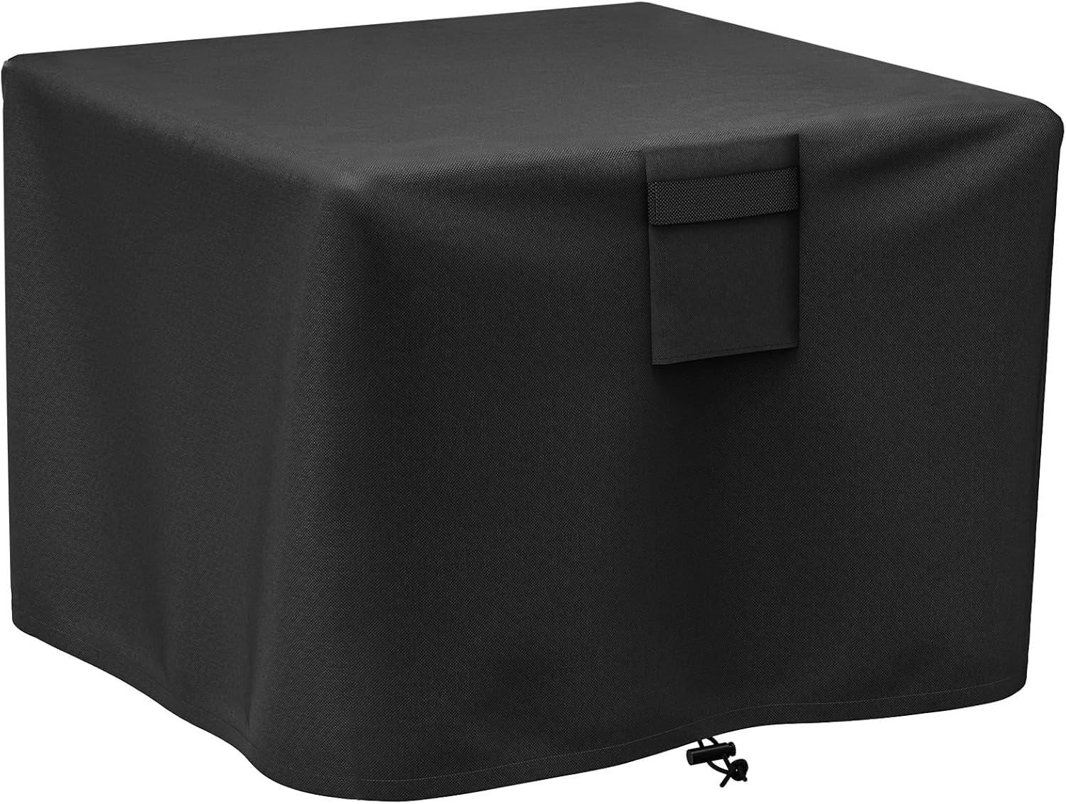 Fire Pit Cover for 28-32 Inch Outdoor Pits, Waterproof 600D Fabric, Double Drawstring, Black