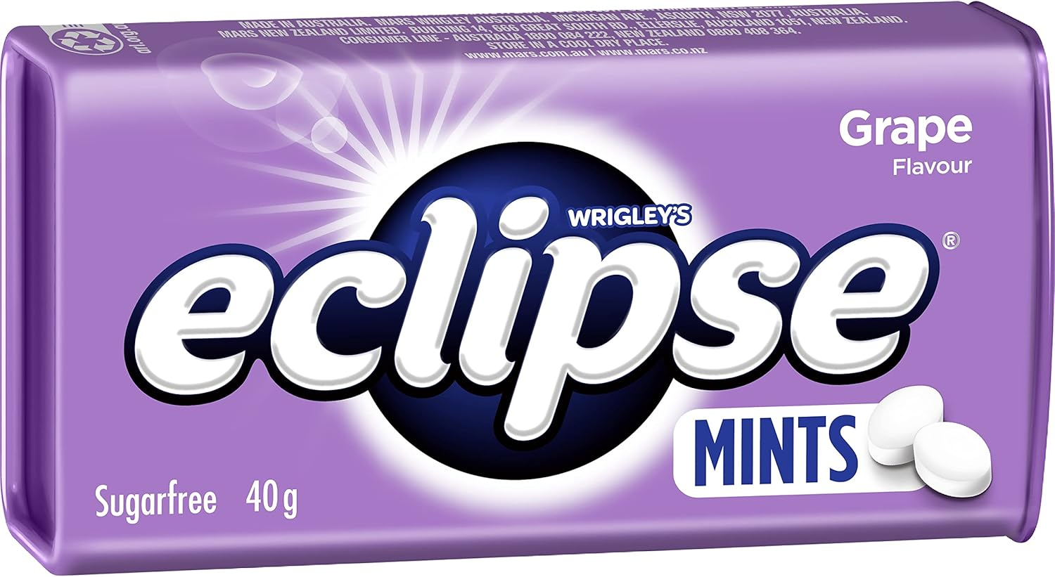 Eclipse Hard Pressed Mints Grape Flavour 12 X 40G image number 3