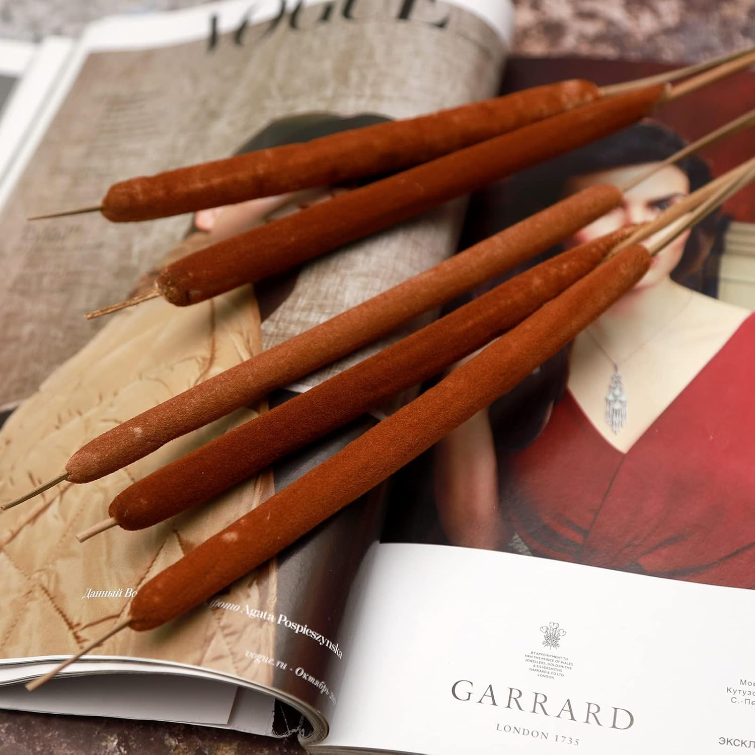 Dried Natural Cattails - 20PCS Jumbo Size for DIY Floral Arrangements and Home Office Decor - 0.75" Dia - 24 Inch Length image number 6