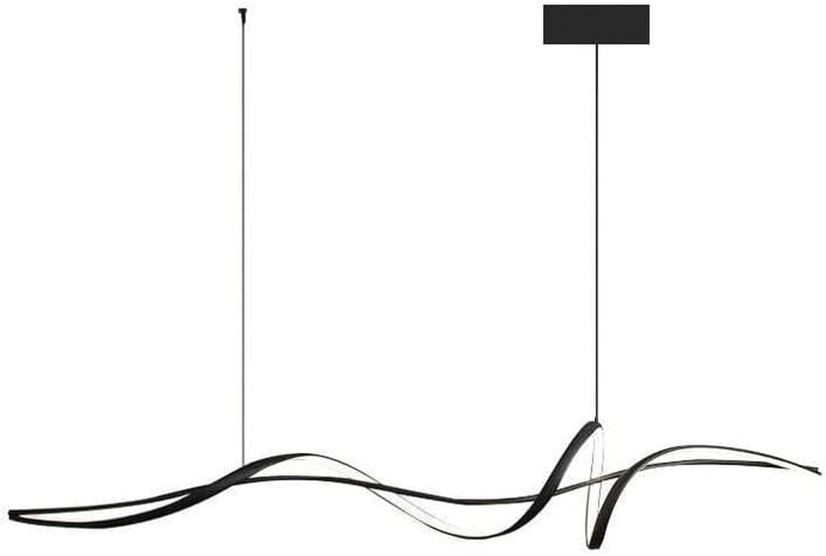 BAMDECOR A036 Modern LED Linear Pendant Lights with Dimmable LED and Adjustable Hanging Length 120Cm -Black image number 2